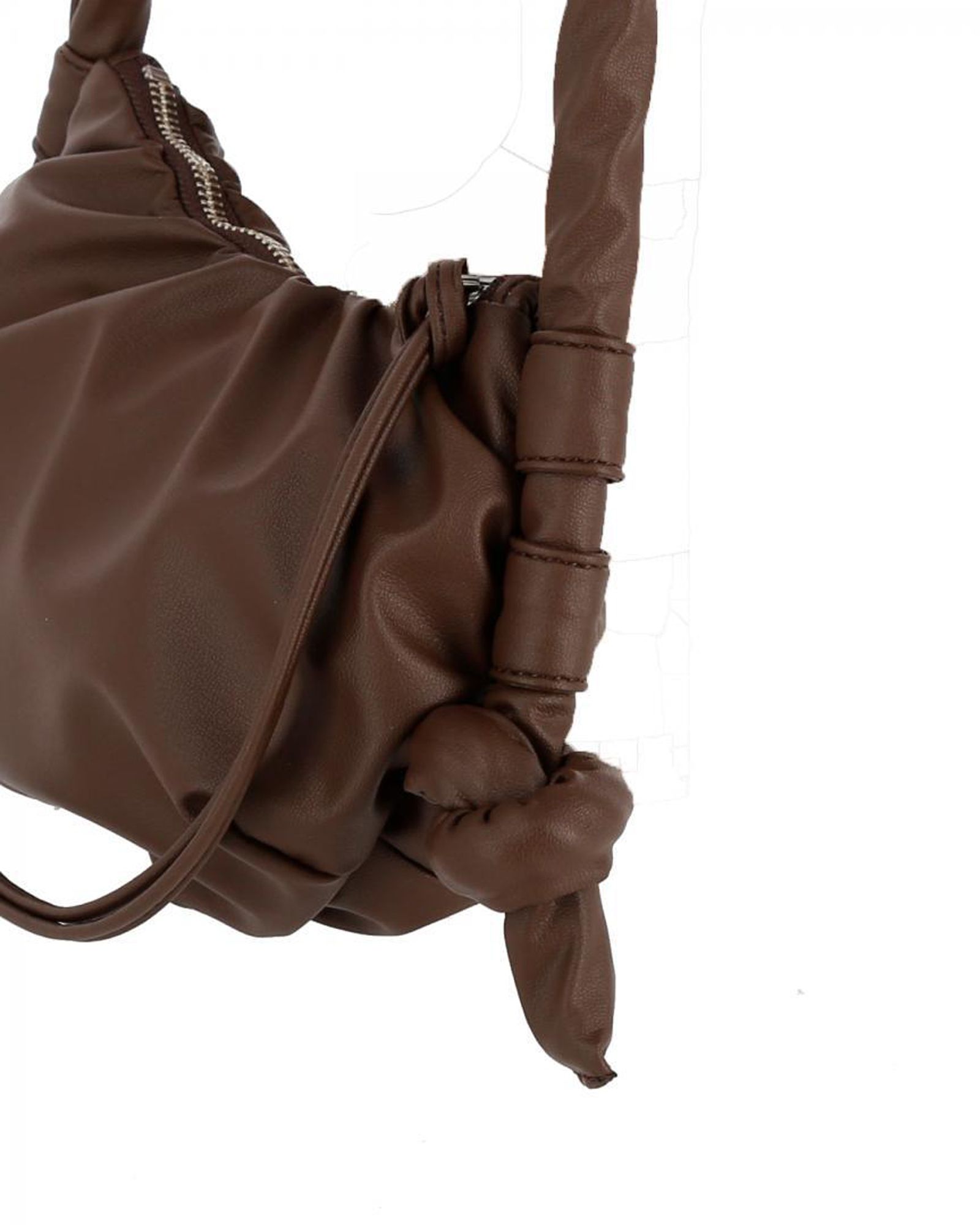 Fake Leather Half Moon Mini Bag