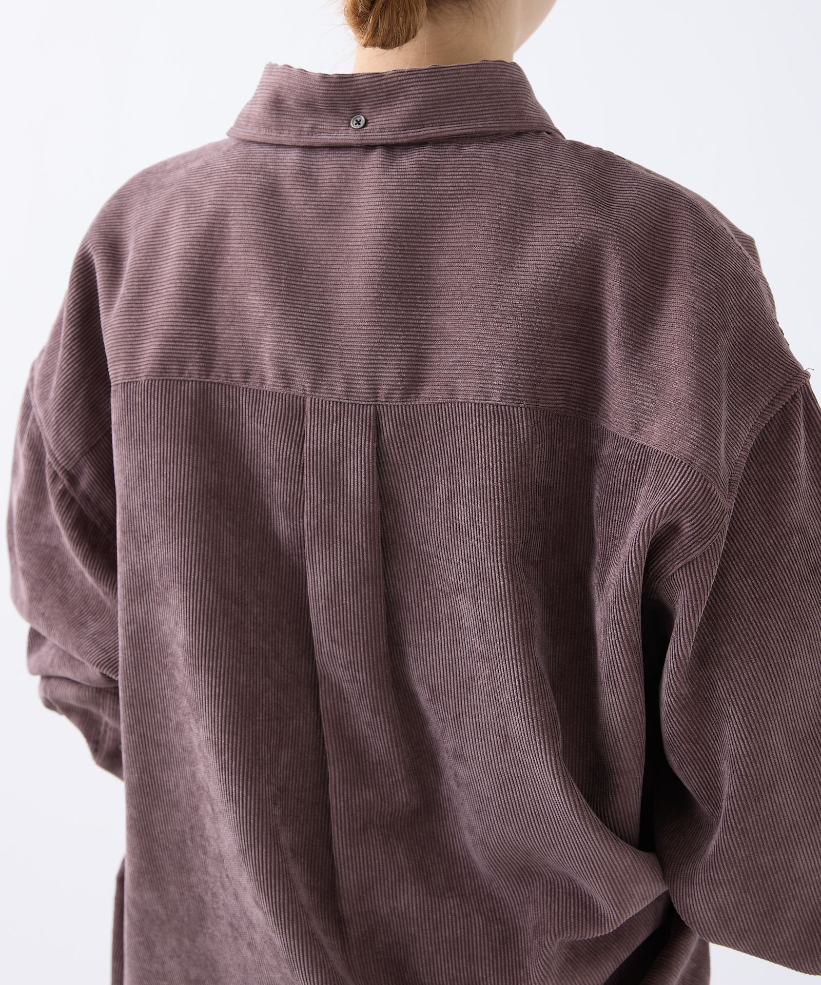 OVERSIZED CORDUROY SHIRT / オーバーサイズ コーデュロイ シャツ / レディッシュブラウン / MTM-SH-0164-23-C
