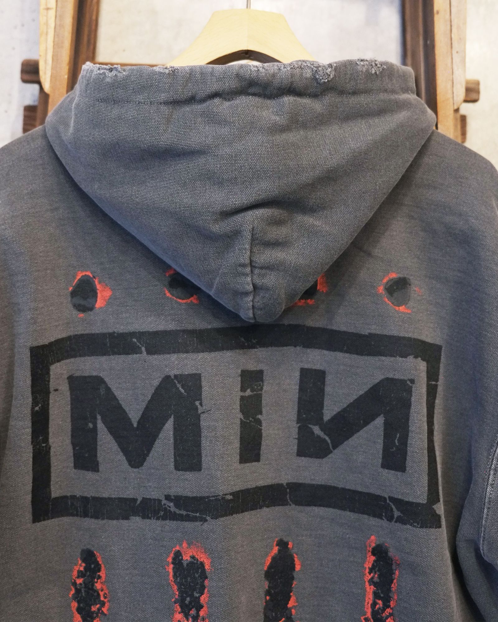Bootleg Hoodie With Damaged(ERROR S) / パーカー / ブラック / M-P4-BG10
