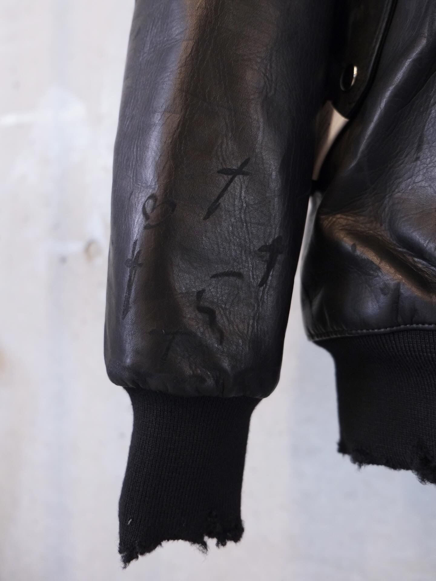 Damege Leather Parka