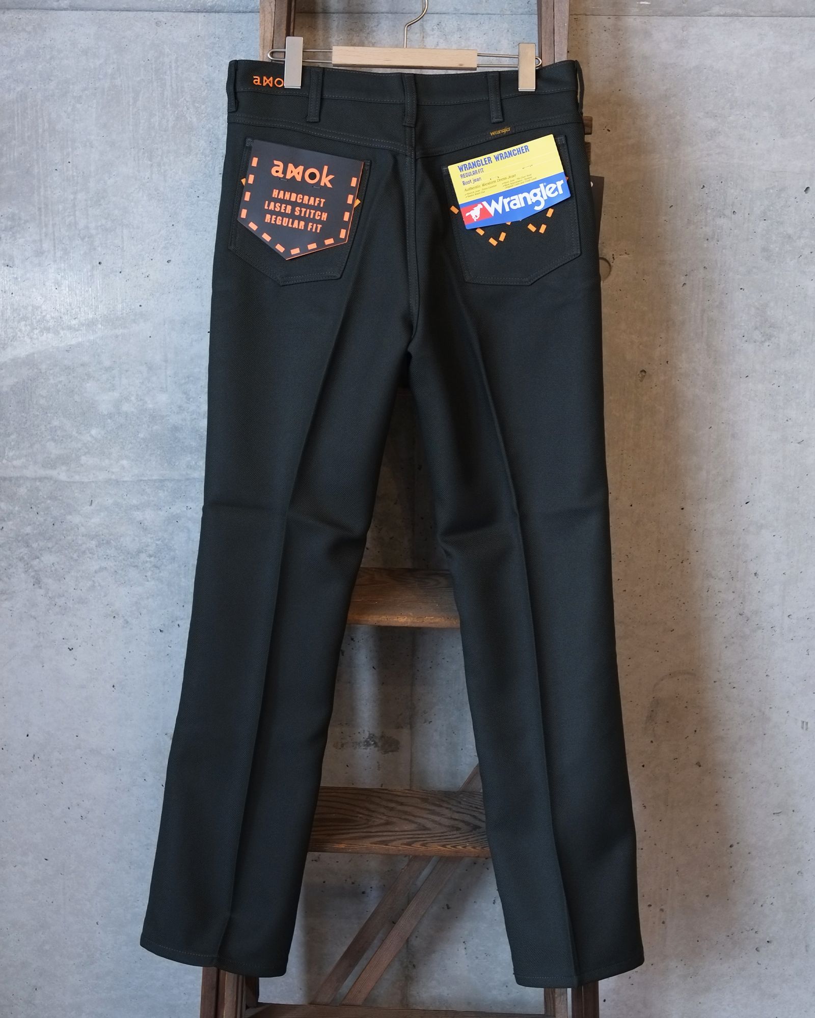 【定番デザイン】Laser Stitch Wrancher Pants / デニム / 細身シルエット / メンズ