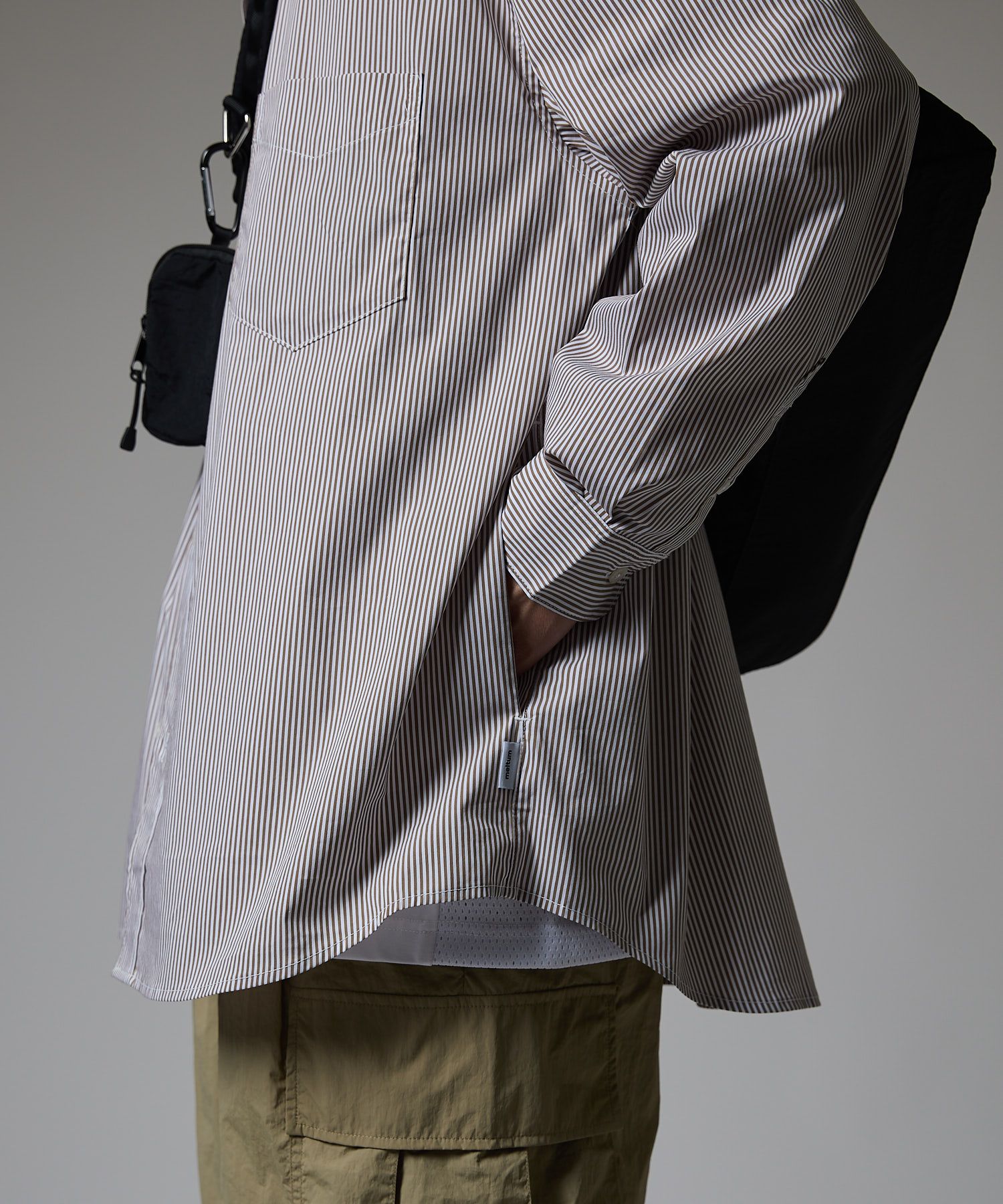 LOOSE STRIPE SHIRT L/S / ルーズ ストライプ シャツ / ブラウン / MTM-SH-0266-24-B