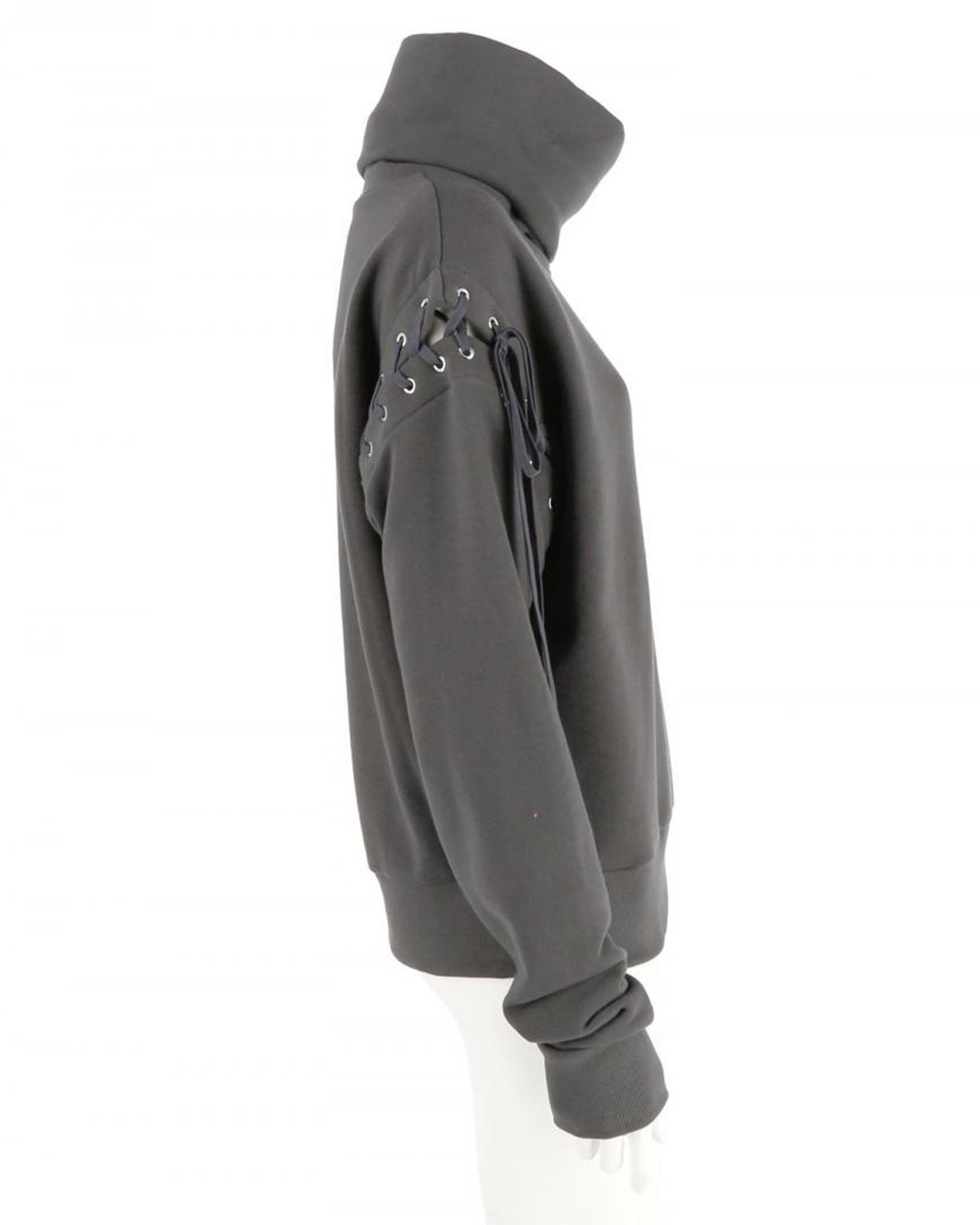 Lace Up Turtle Neck Sweat Shirt