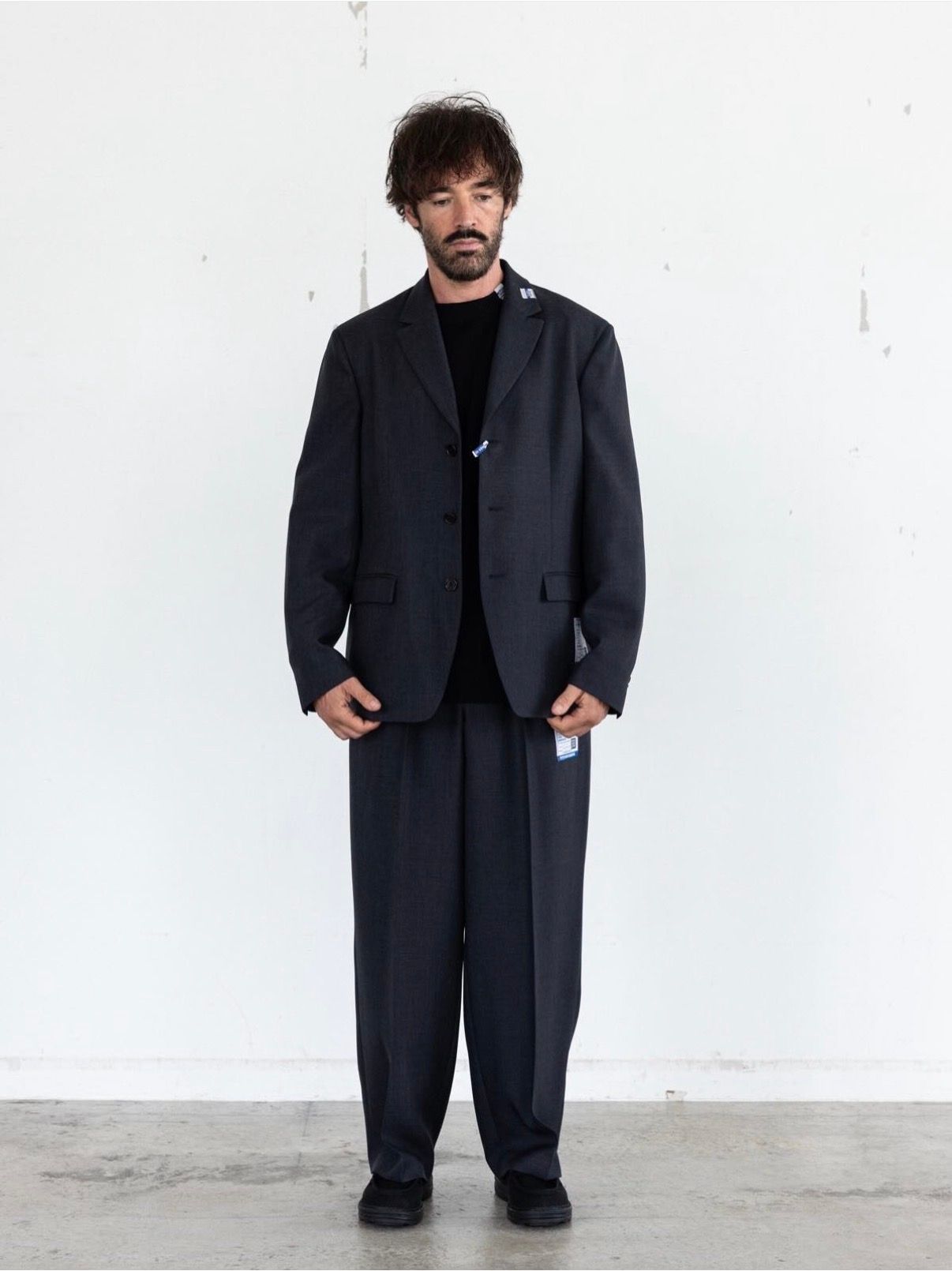 Sharkskin Wool Tailored Jacket