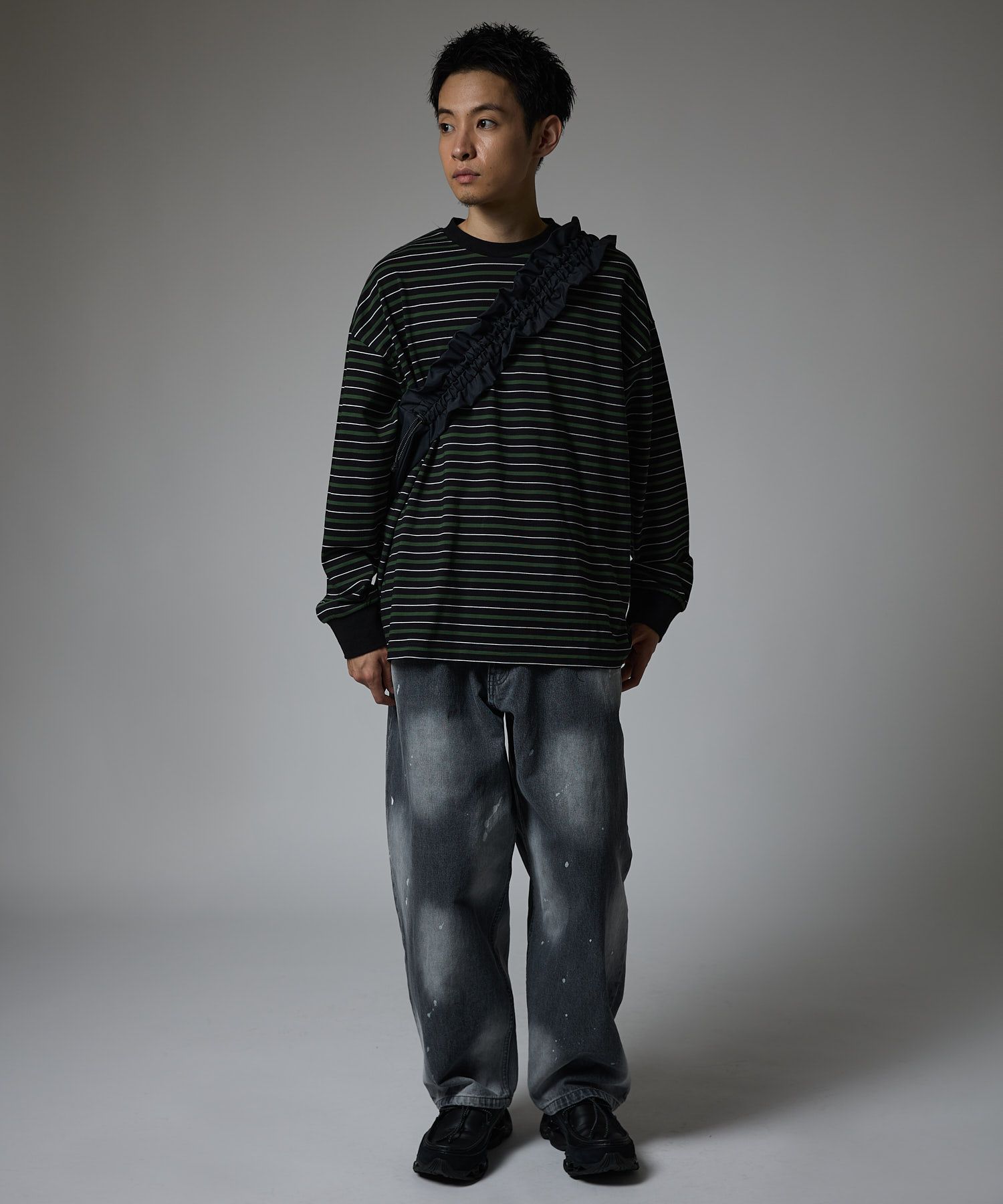 MULTI BORDER L/S TEE / マルチ ボーダー ロングスリーブTシャツ / グリーン / MTM-CS-0301-25-C
