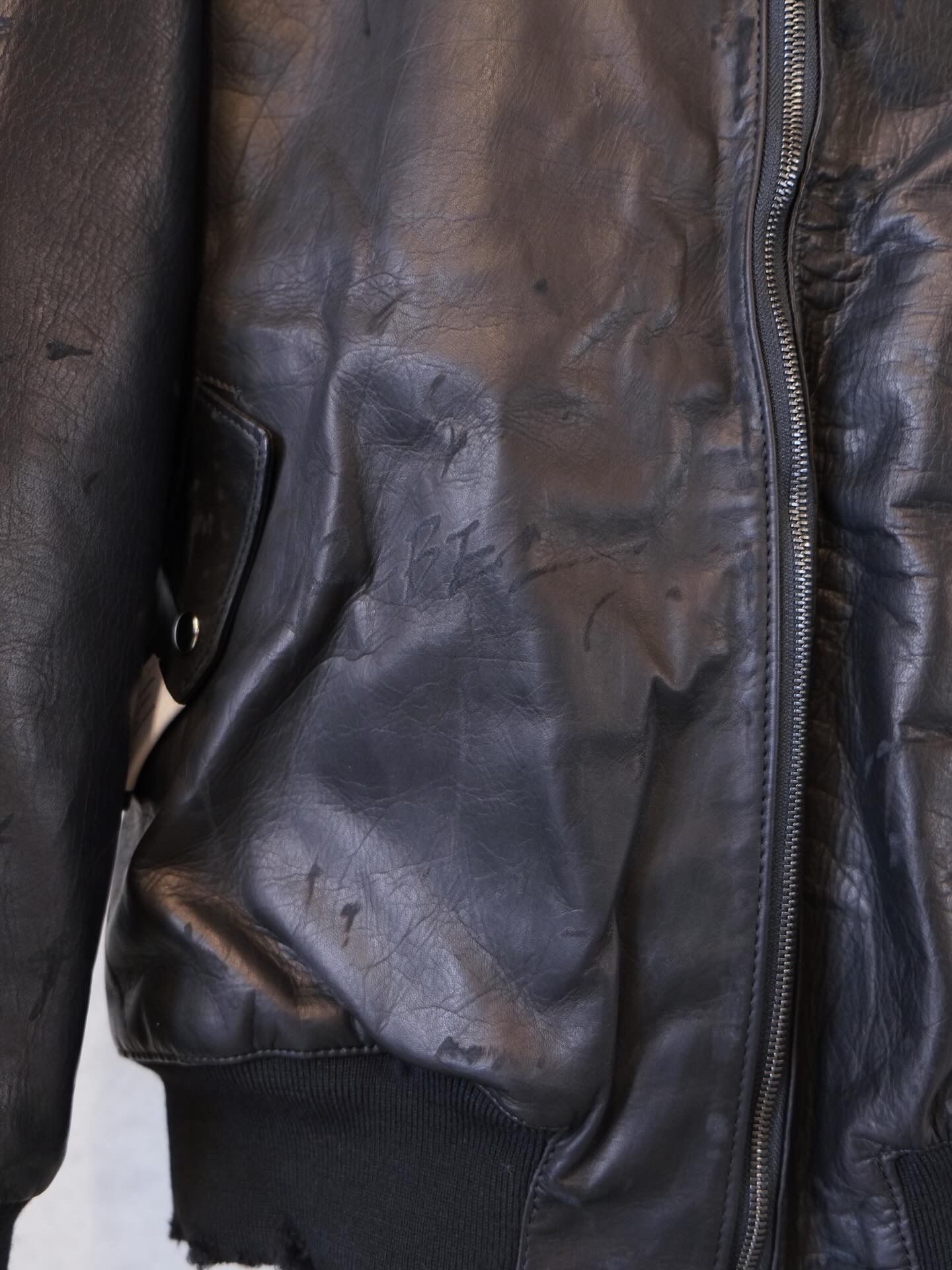 Damege Leather Parka