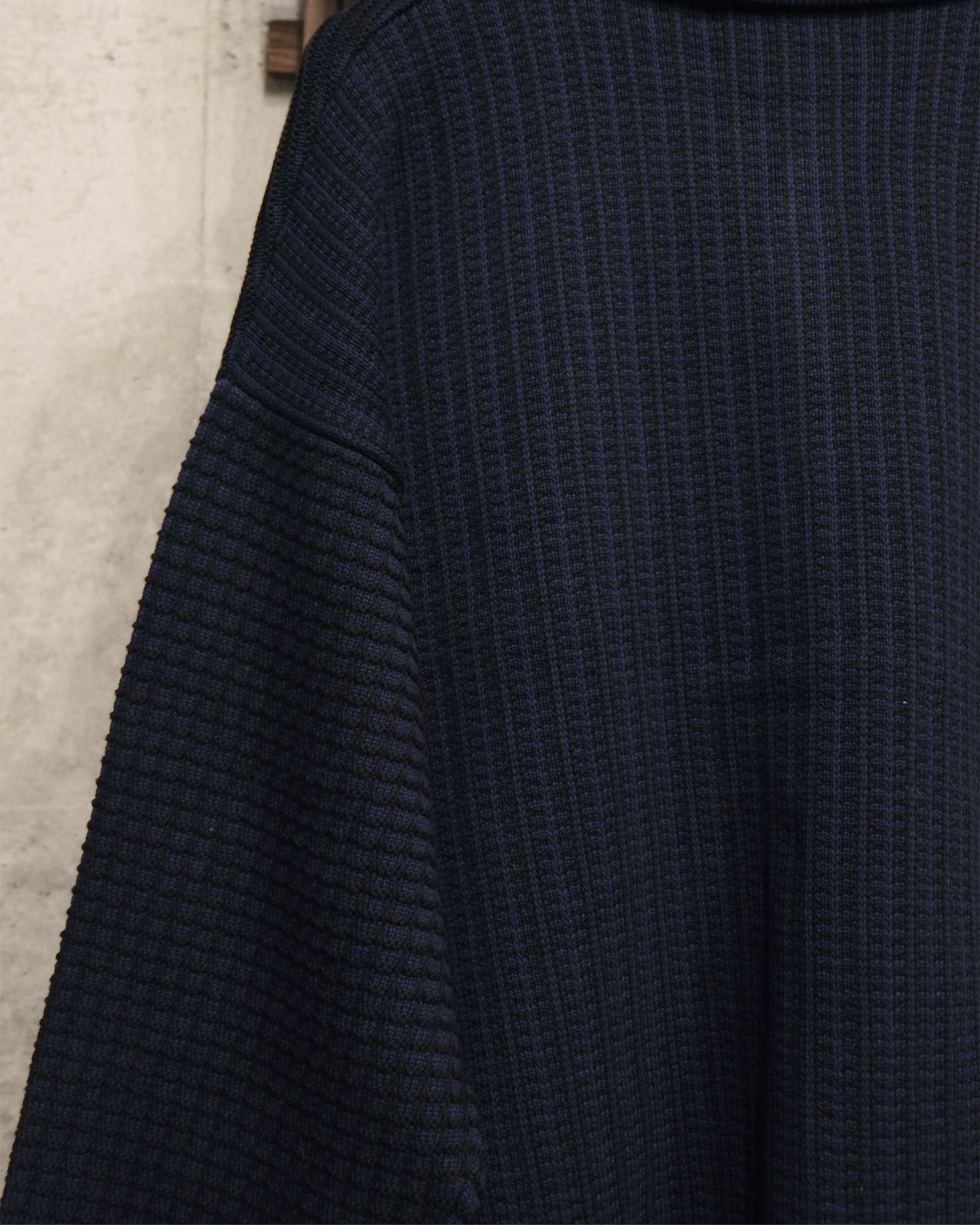 Multi Knit Shirt Jacket / シャツ ニット / ネイビー×ブラック / PD-262-KN-051