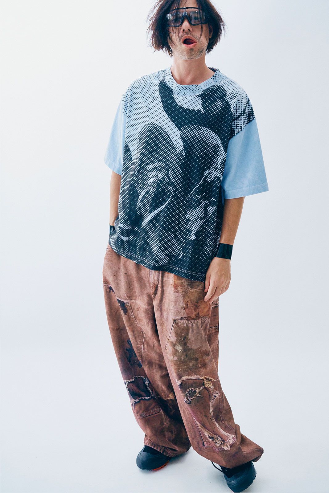 [ラスト1点] Print Duck Wide Pants / 26SS-PT-002CH / BROWN -ブラウン