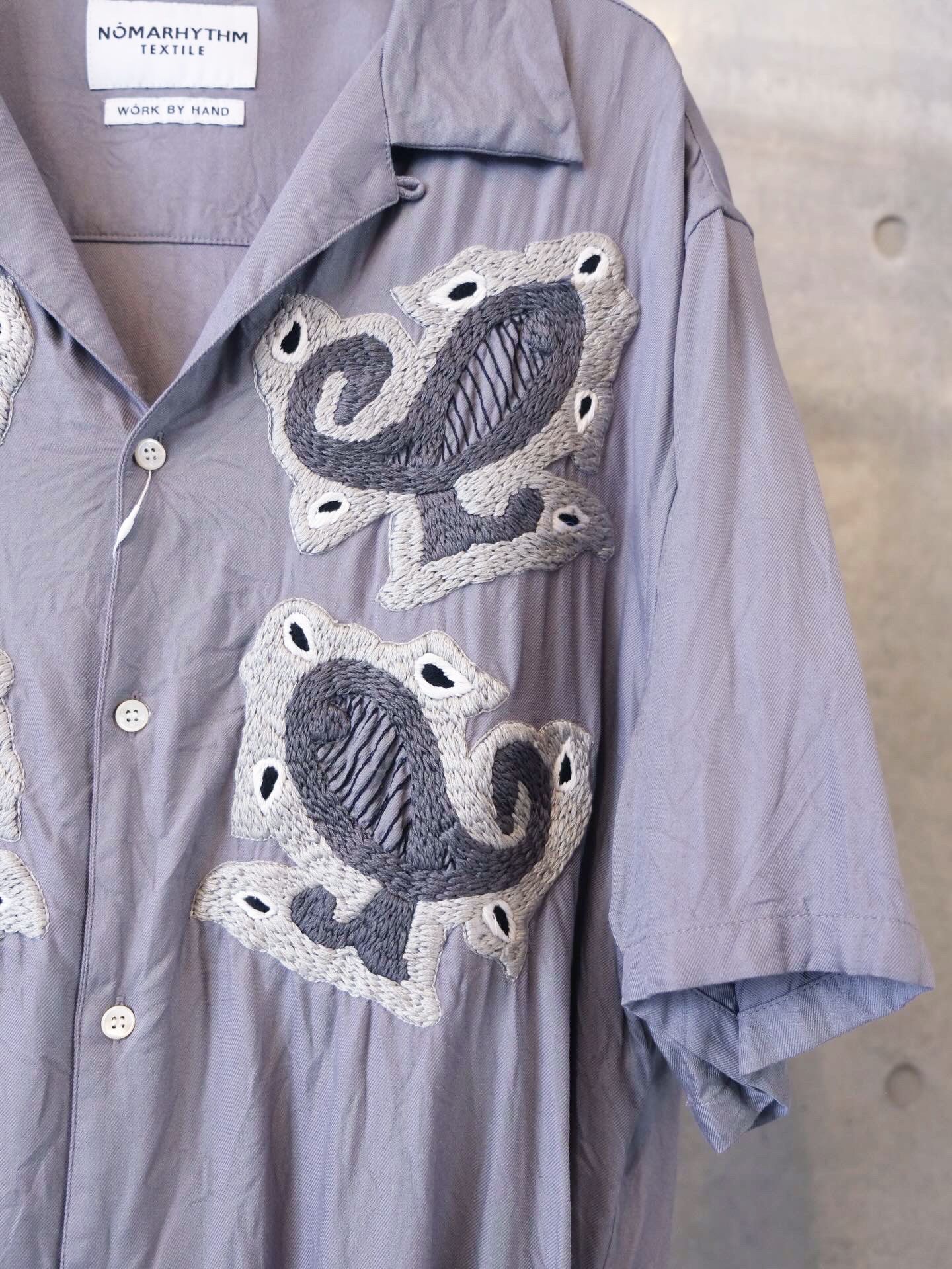 Paisley Embroidery Open Collar SS Shirt
