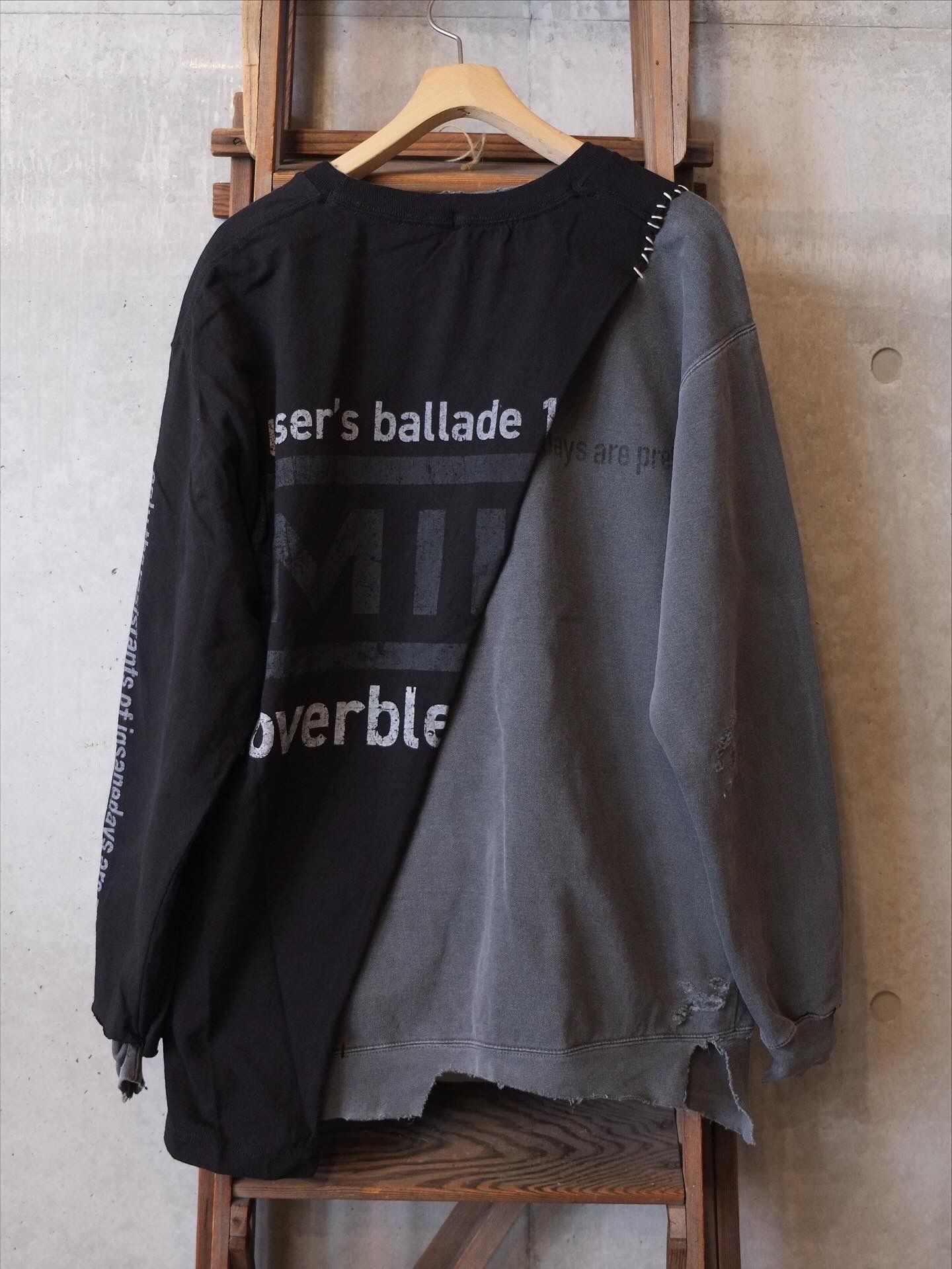 Bootleg Layered Crew Sweat(A MAN'S SHADOW)