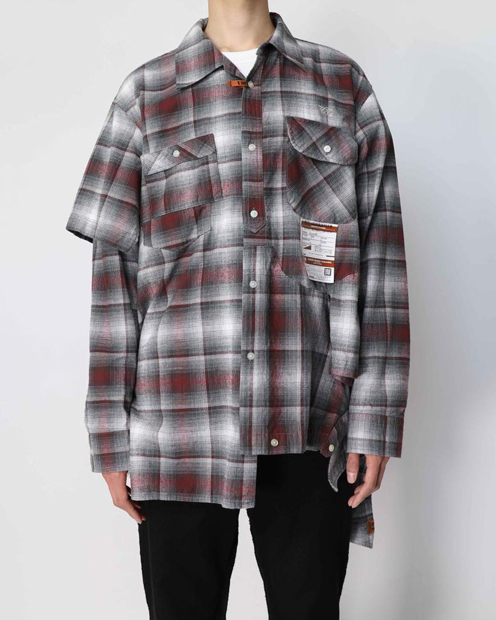 爆売り！ Check Ombre Deconstructed - YASUHIRO MIHARA Maison Shirt fakejam | トップス