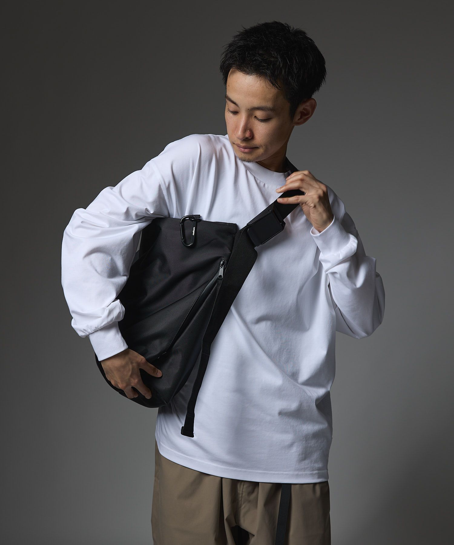 NYLON MESSENGER BAG / ナイロン メッセンジャーバッグ / ブラック /  MTM-BG-0104-23-A