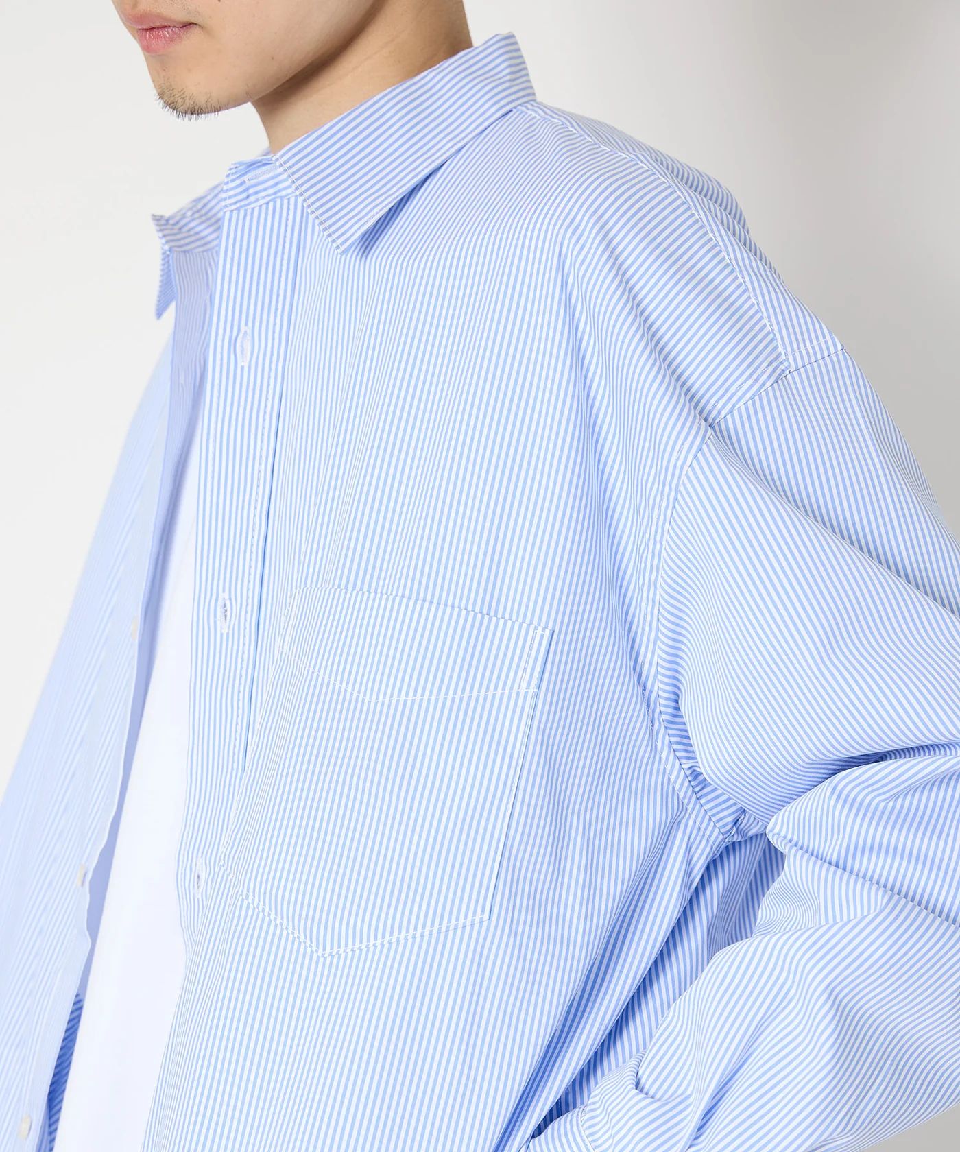 LOOSE STRIPE SHIRT L/S / ルーズ ストライプ シャツ / ブルー / MTM-SH-0266-24-B