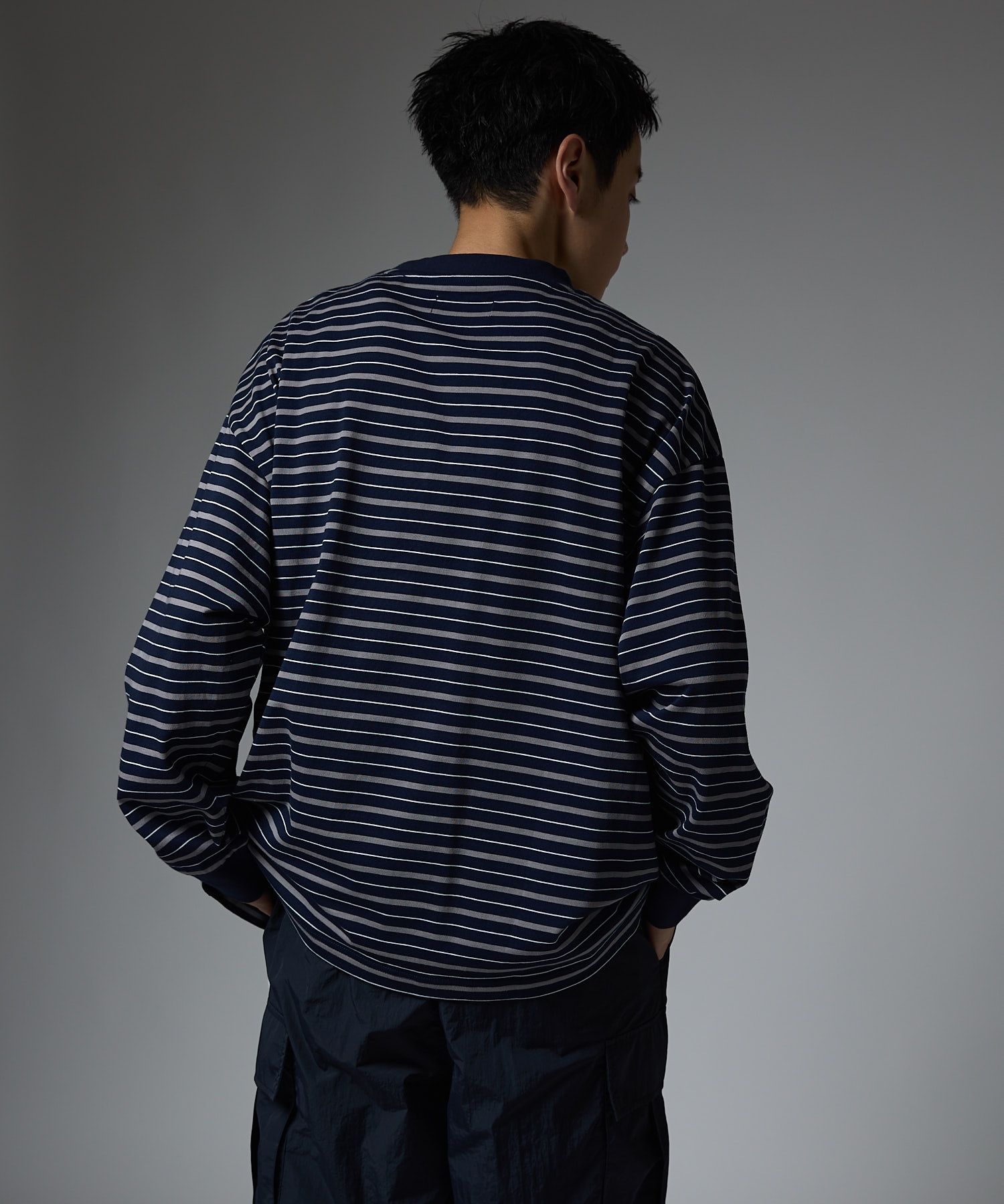 MULTI BORDER L/S TEE / マルチ ボーダー ロングスリーブTシャツ / ネイビー / MTM-CS-0301-25-C
