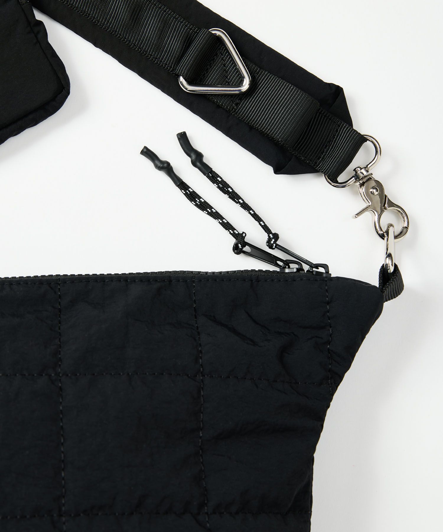 QUILTING POUCH SHOULDER BAG / キルティング ポーチ ショルダーバッグ / ブラック / MTM-BG-0162-23-C