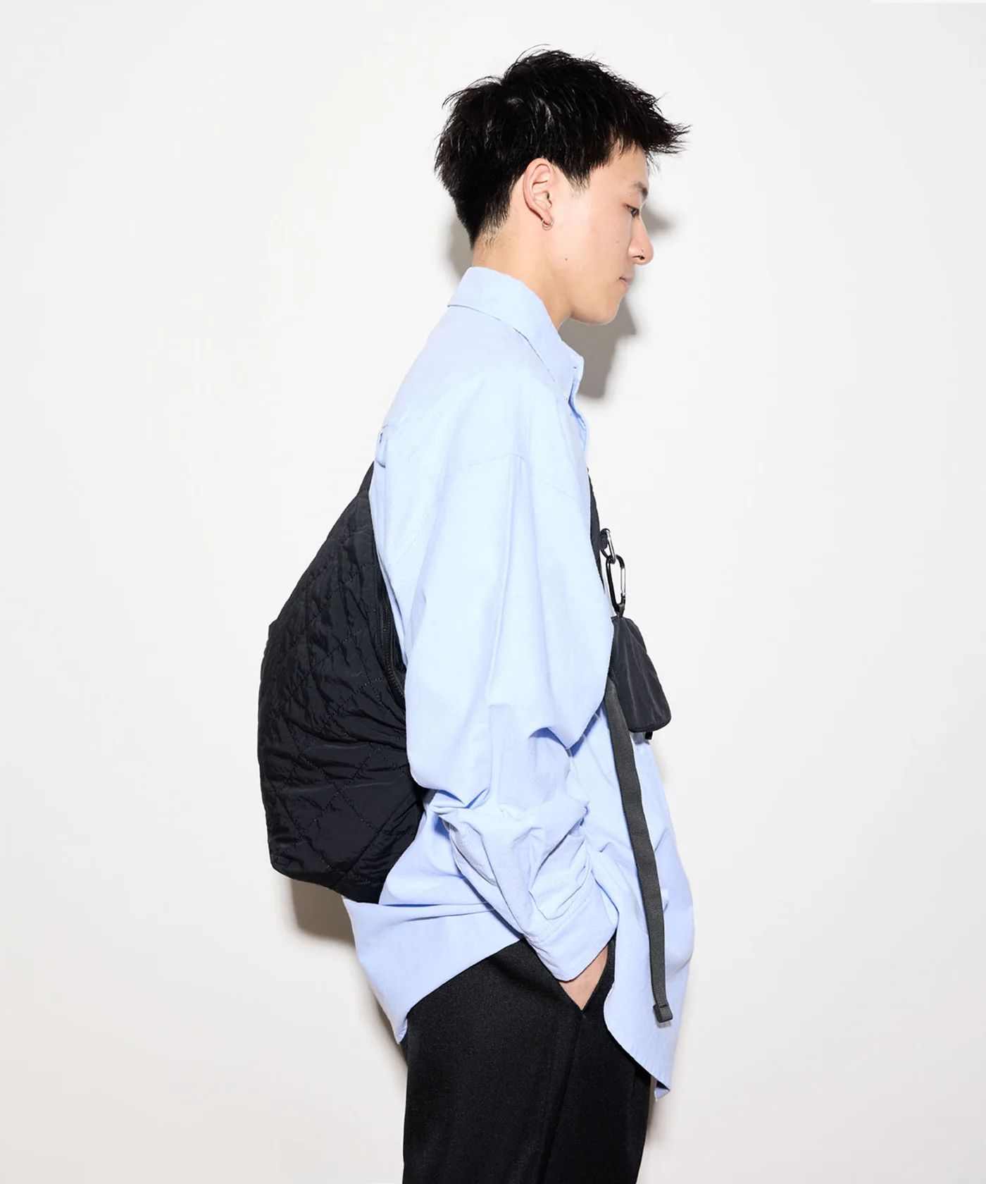 QUILTING POUCH SHOULDER BAG / キルティング ポーチ ショルダーバッグ / ブラック / MTM-BG-0162-23-C