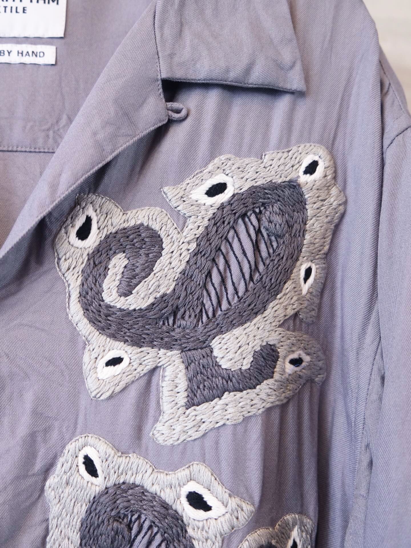 Paisley Embroidery Open Collar SS Shirt