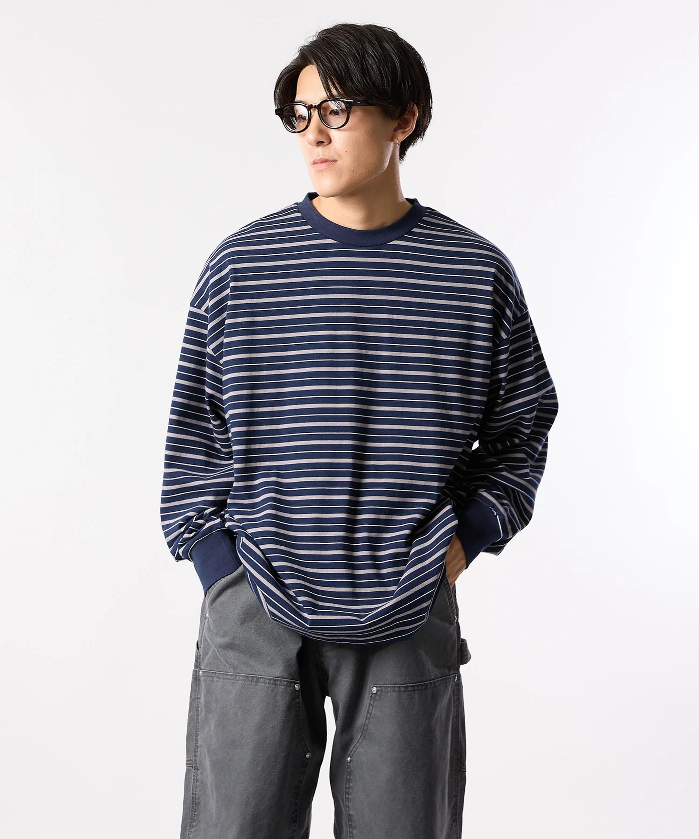 MULTI BORDER L/S TEE / マルチ ボーダー ロングスリーブTシャツ / ネイビー / MTM-CS-0301-25-C