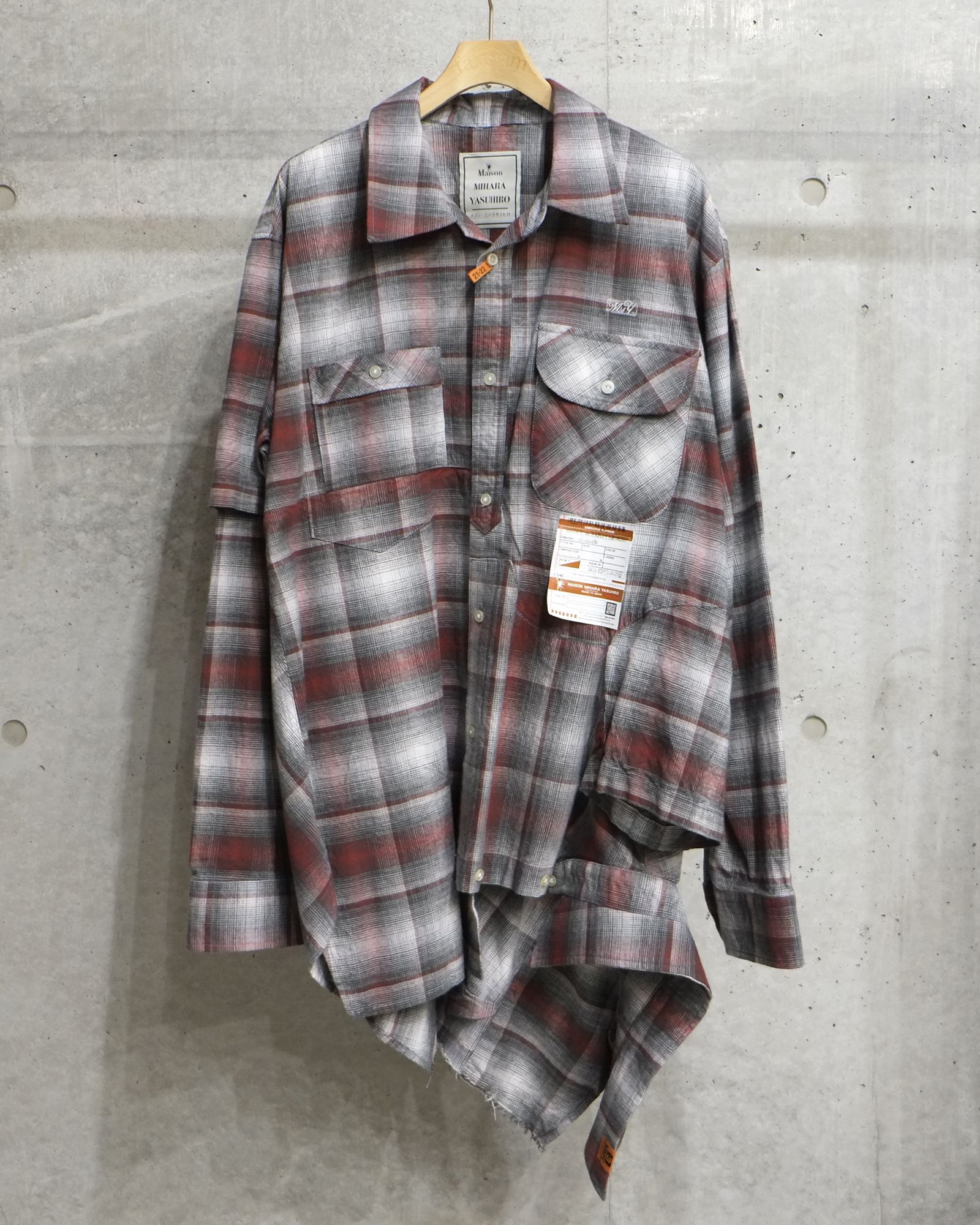 Maison MIHARA YASUHIRO - Deconstructed Ombre Check Shirt | fakejam