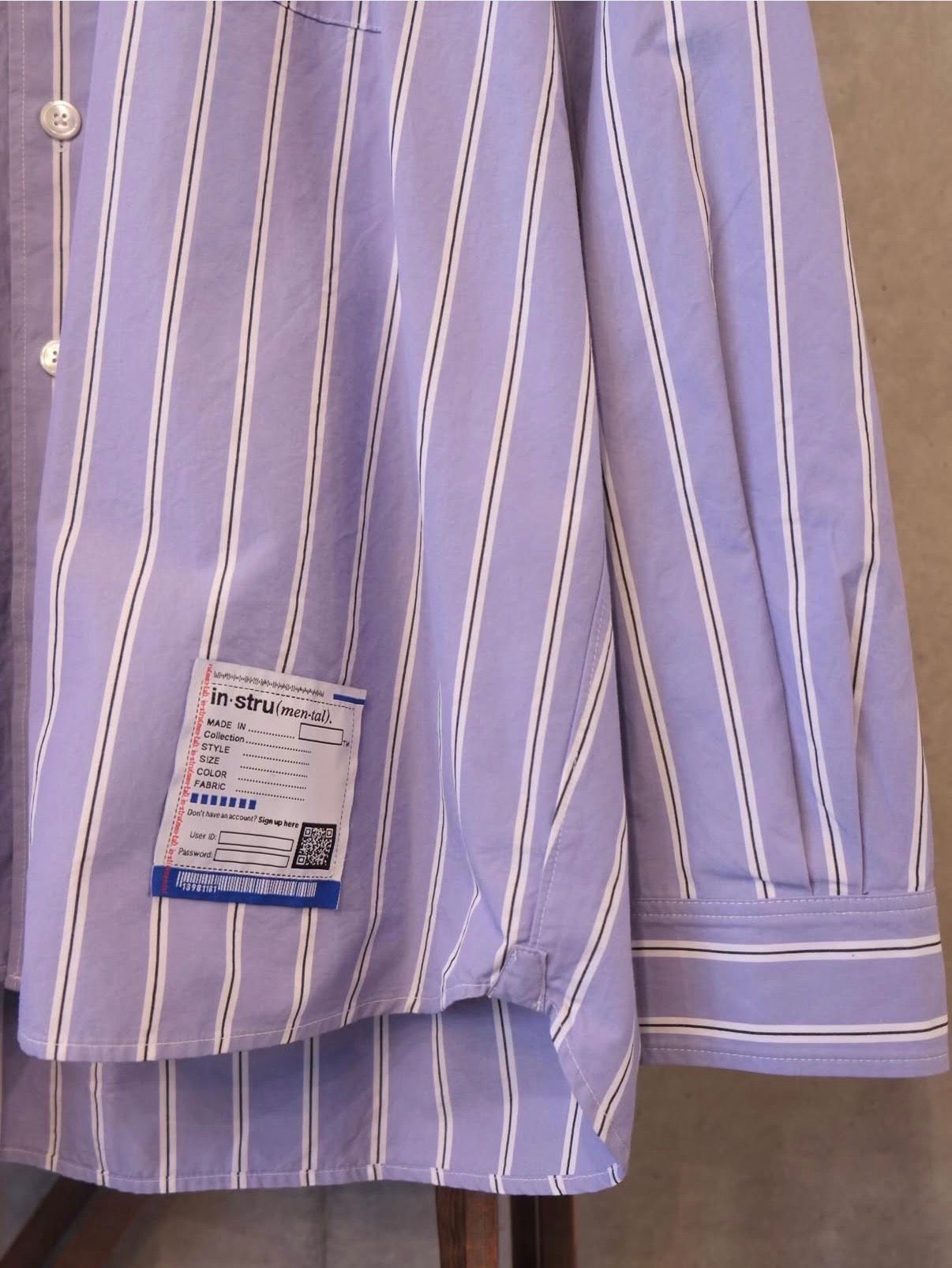 Cotton High Density Stripe Long-sleeve Shirt