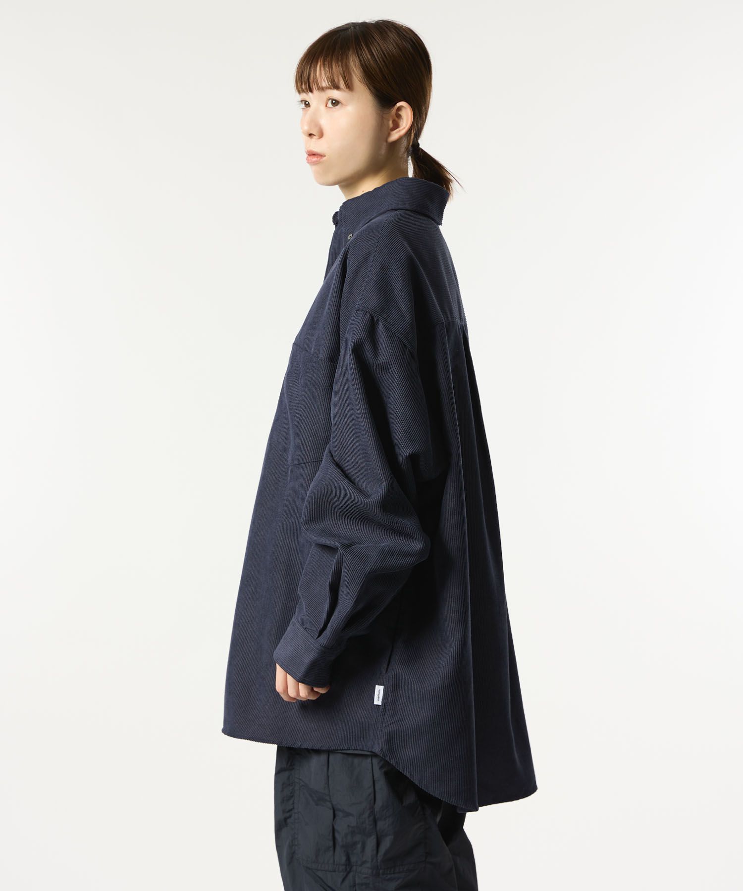 OVERSIZED CORDUROY SHIRT / オーバーサイズ コーデュロイ シャツ / ネイビー / MTM-SH-0164-23-C