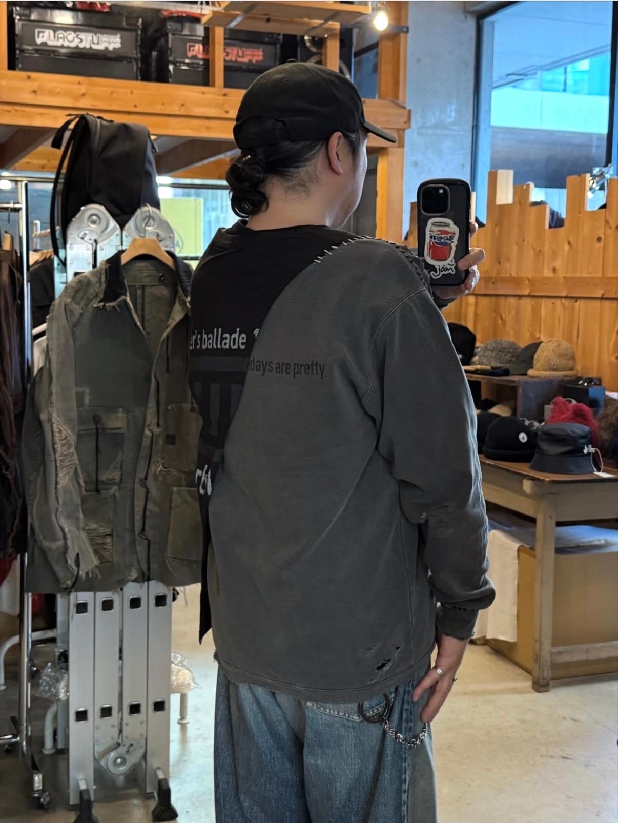 Bootleg Layered Crew Sweat(A MAN'S SHADOW)