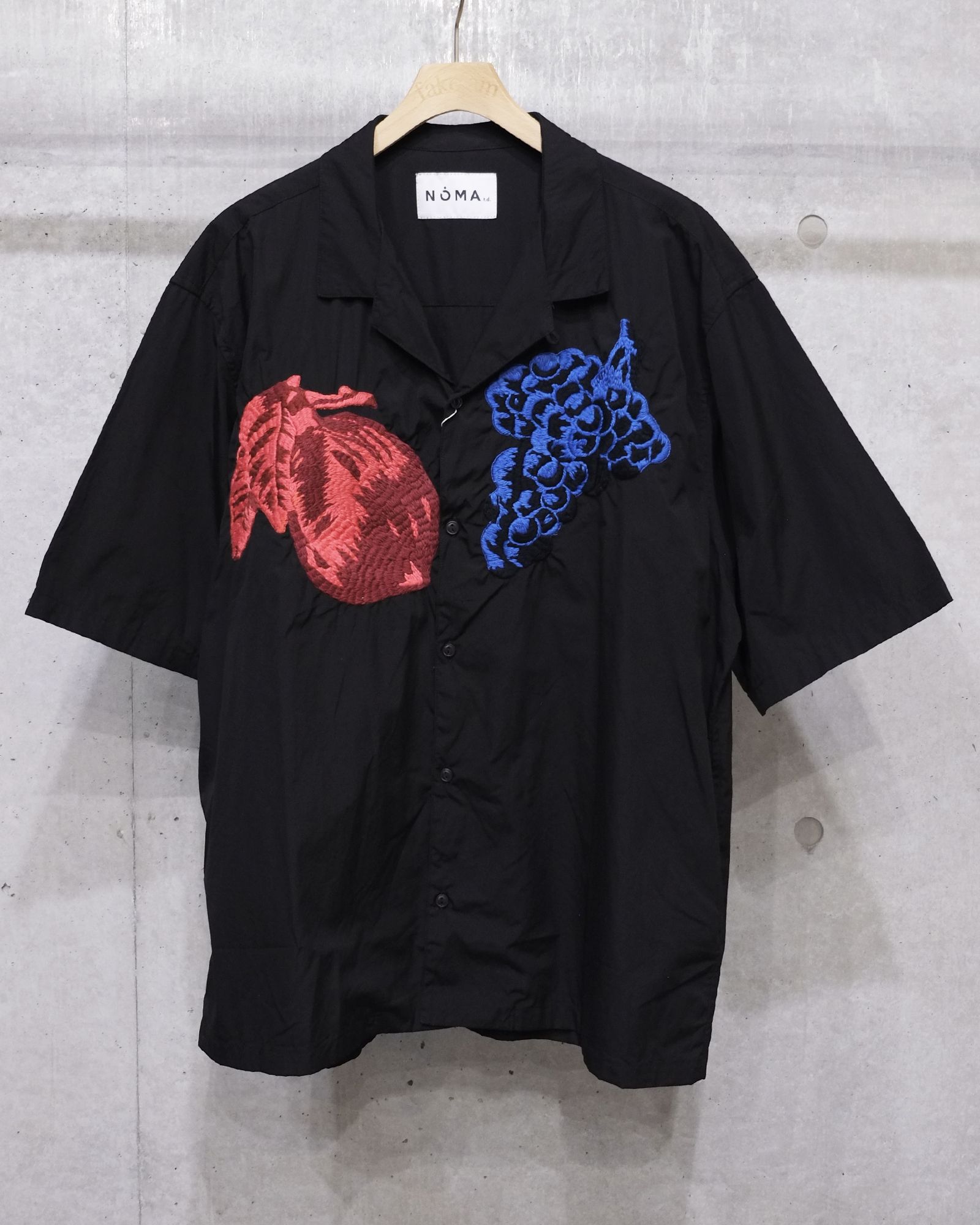NOMA t.d. N Story Shirt 半袖シャツ ブラック NOMA t.d. シャツ NOMARHYTHM TEXTILE | 「別注」オープンカラー