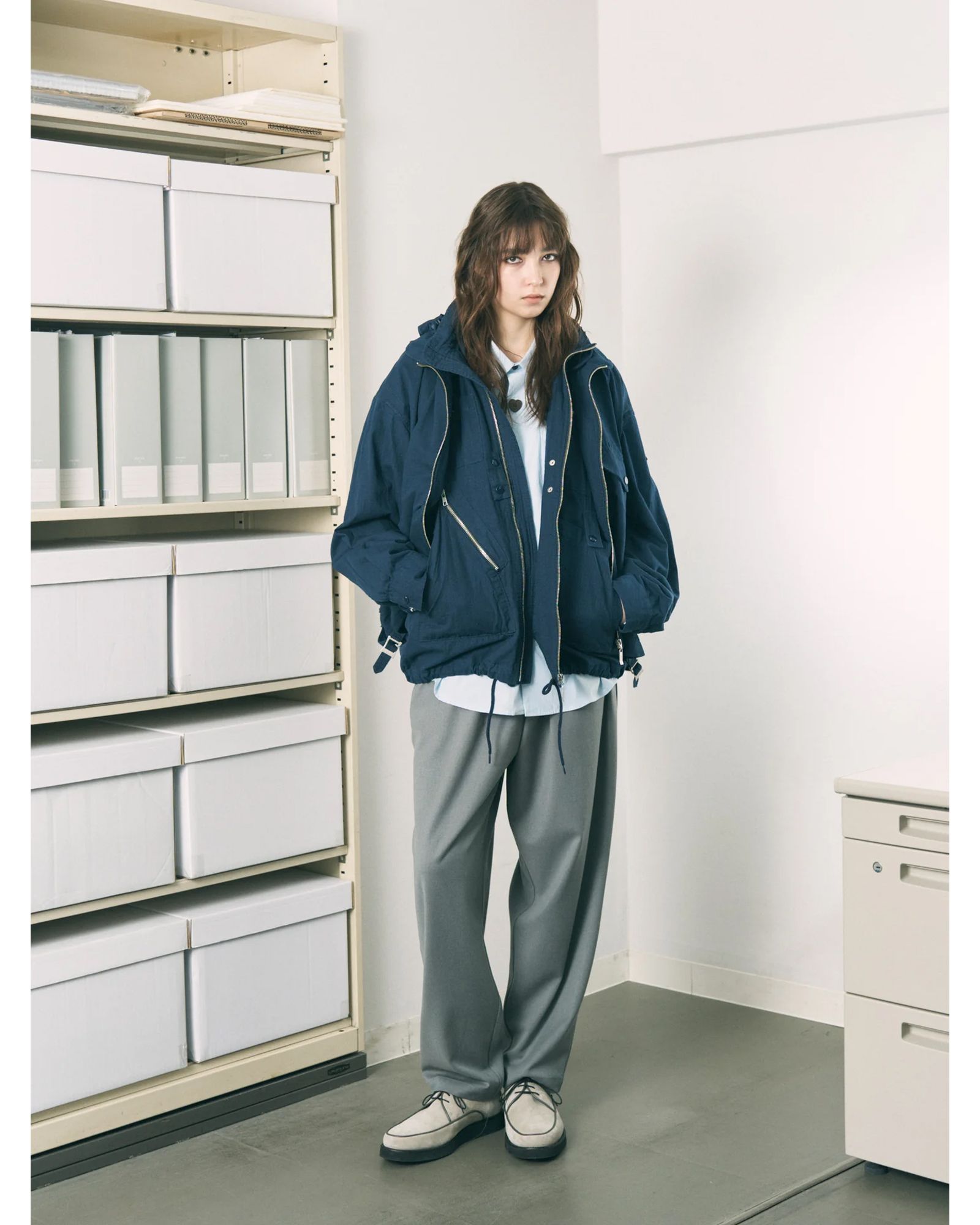 Visor Double Zip Jacket / ワークジャケット / ネイビー / PD-262-JK-091