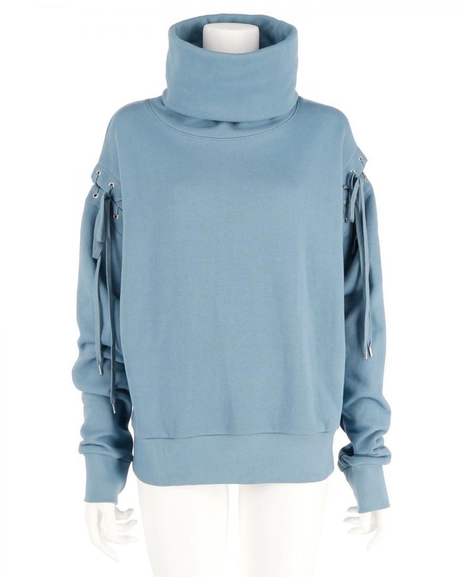 Lace Up Turtle Neck Sweat Shirt