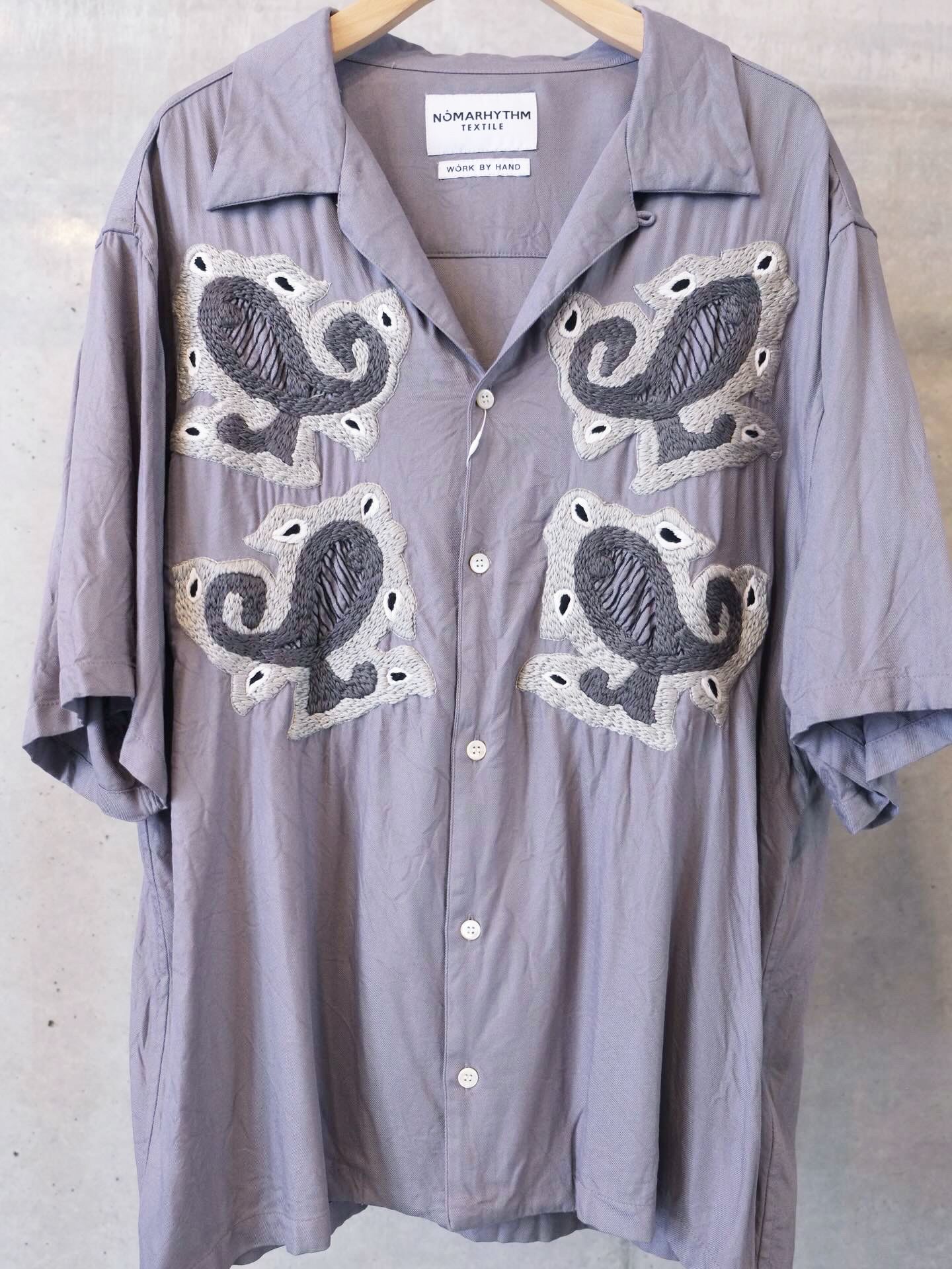 Paisley Embroidery Open Collar SS Shirt