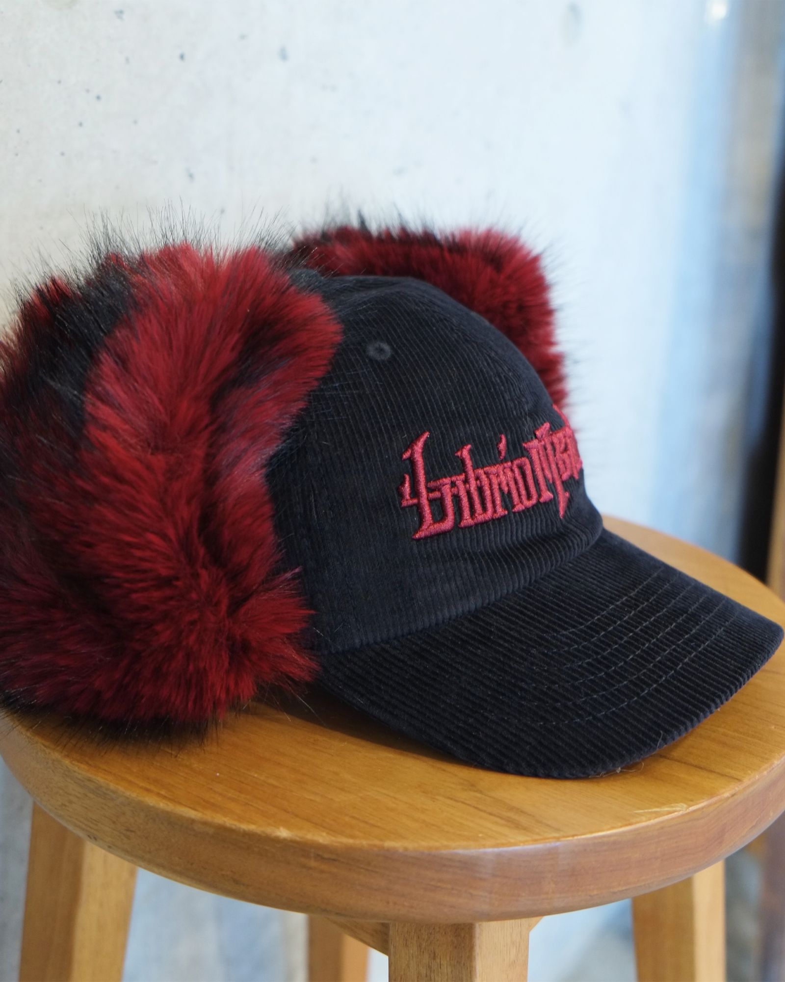 CORDUROY FLIGHT CAP / コーデュロイ フライト キャップ / ブラック / LM-26aw-1235