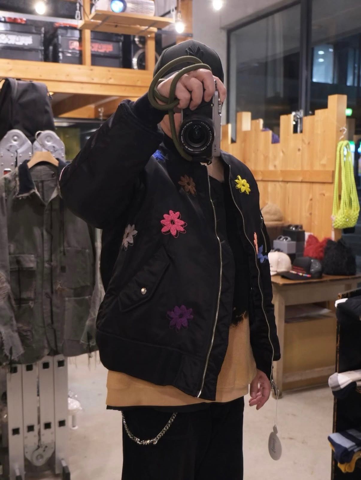 Flower Embroidery Flight Jacket