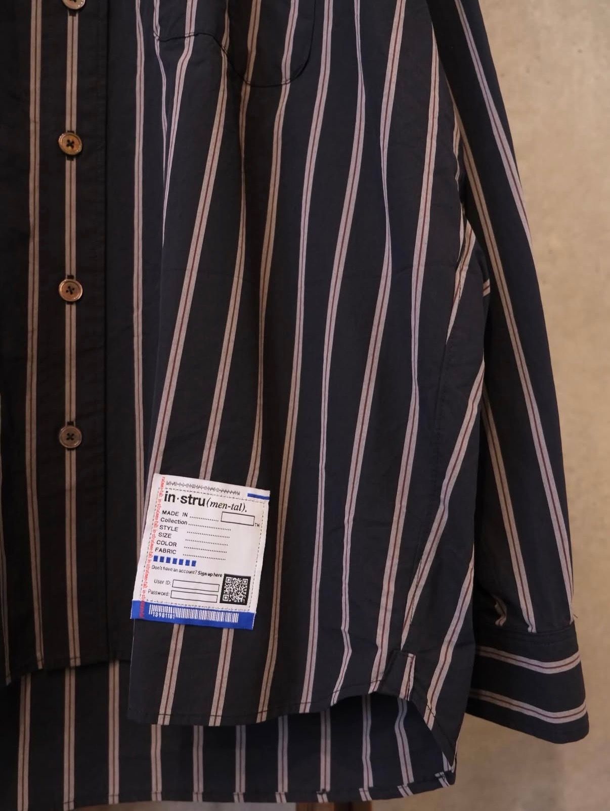 Cotton High Density Stripe Long-sleeve Shirt