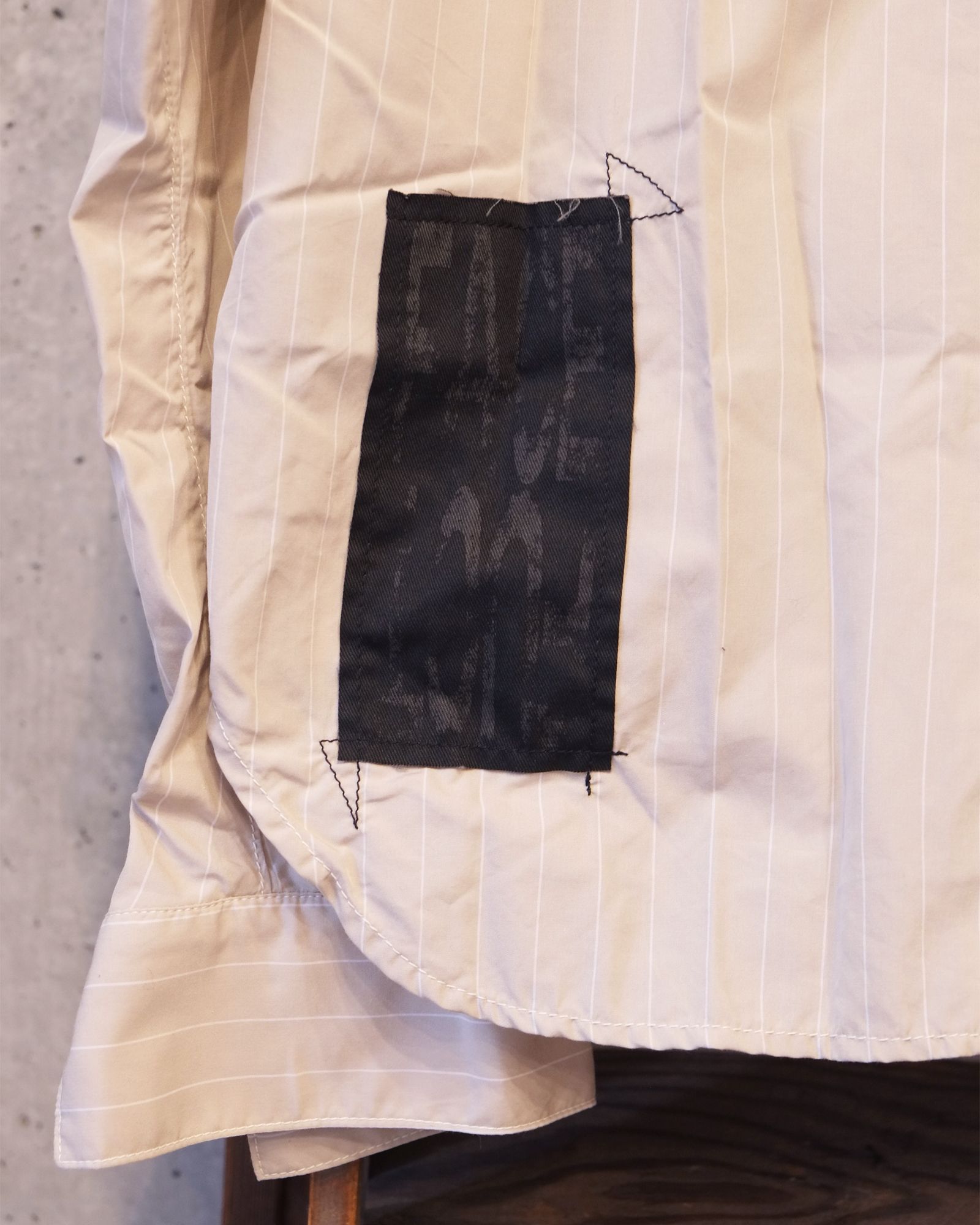 Bootleg Stripe Shirts With Patched(MIN) / ストライプ シャツ / サンド / M-P4-BG13