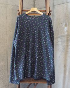 Flower L/S Waffle Thermal / ワッフル ロングスリーブTシャツ / ブラック / PD-262-LCS-021
