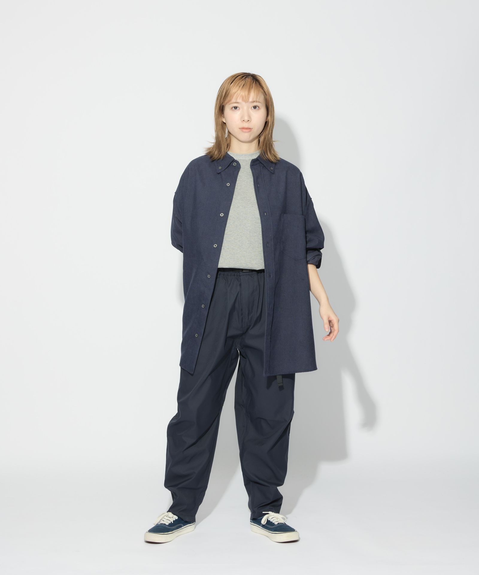 OVERSIZED CORDUROY SHIRT / オーバーサイズ コーデュロイ シャツ / ネイビー / MTM-SH-0164-23-C