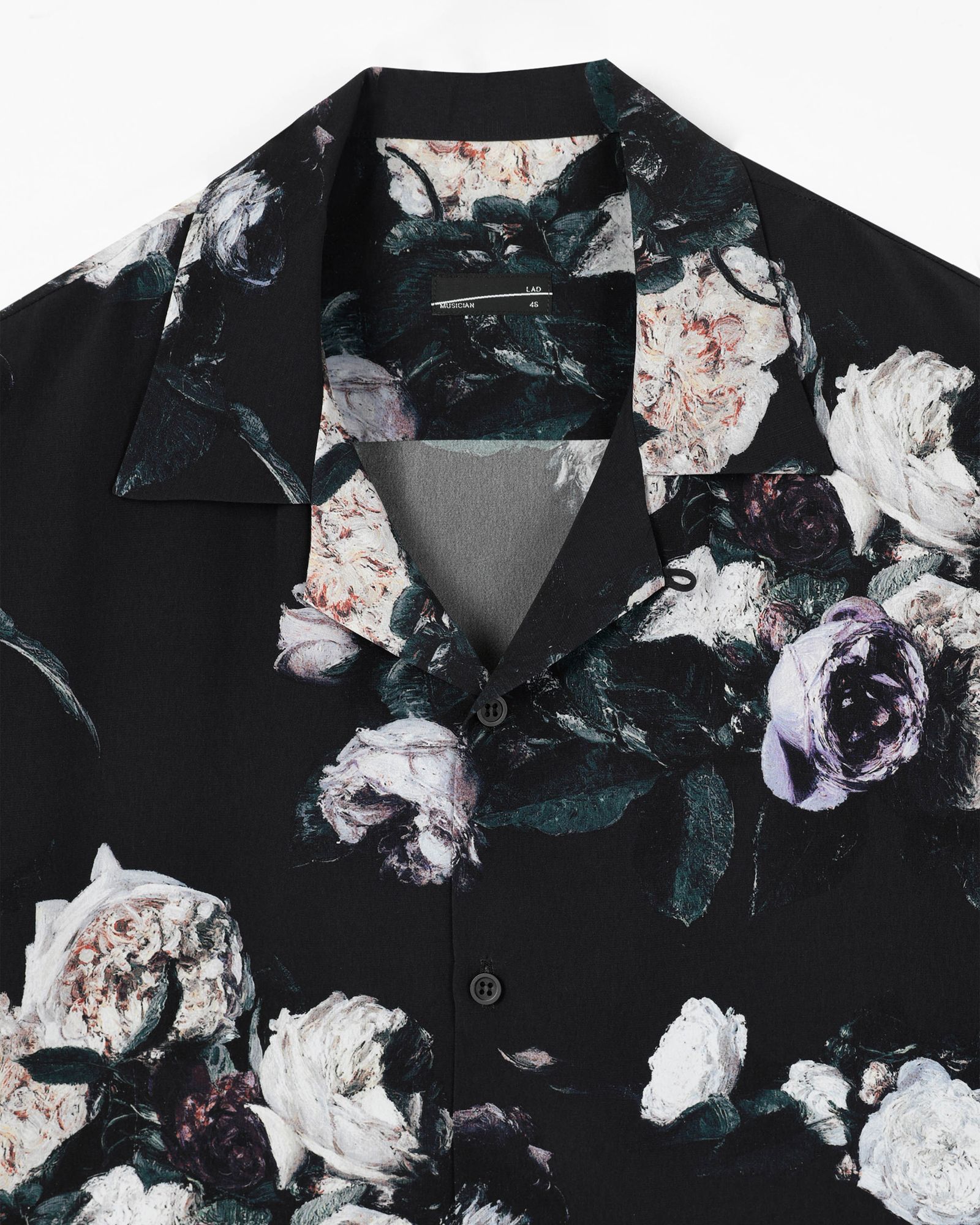 LAD MUSICIAN - Paint Flower Short Sleeve Open Collar Shirt / 半袖