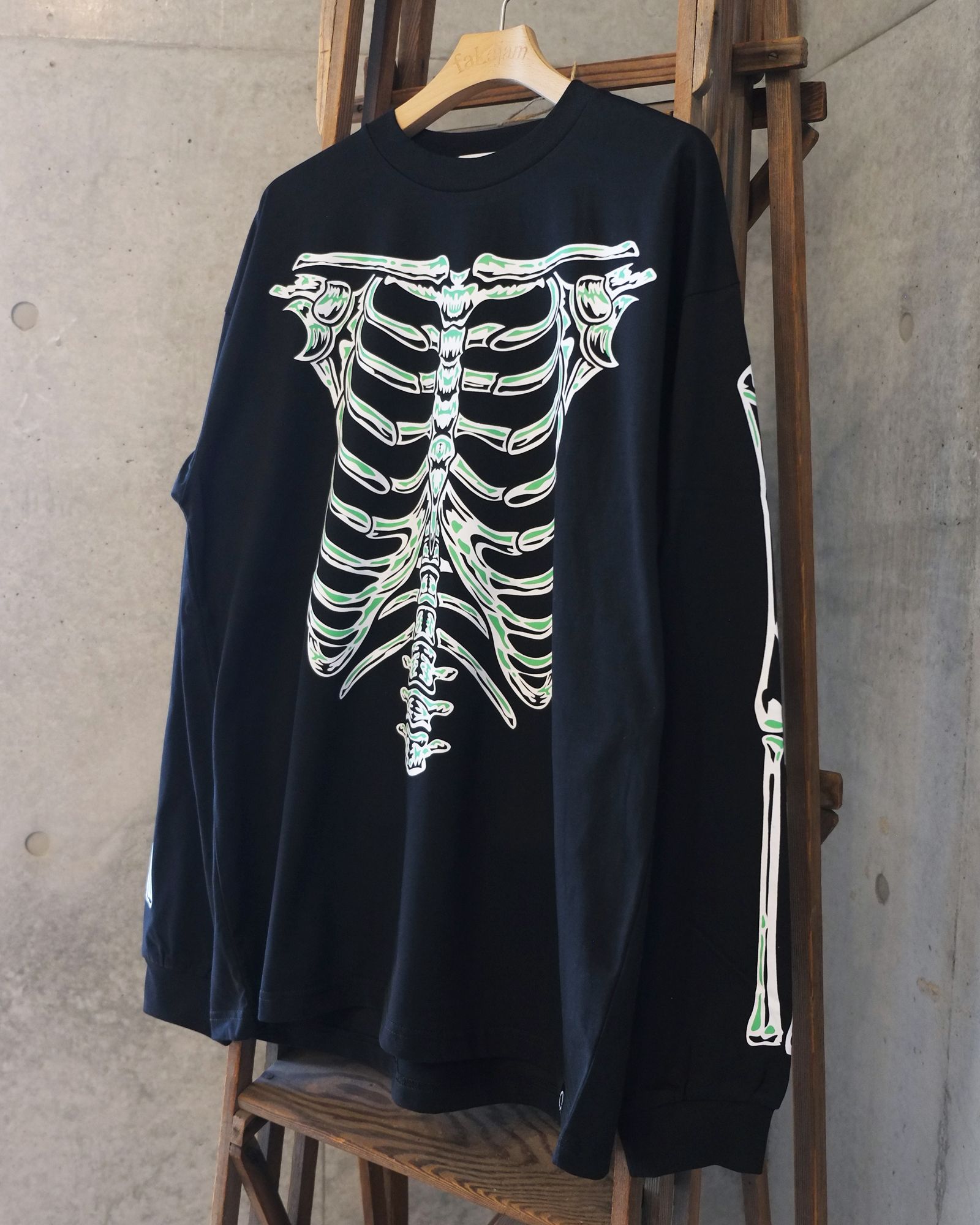 Bone L/S Tee / ボーン ロングスリーブTシャツ / ブラック / PD-262-LCS-051