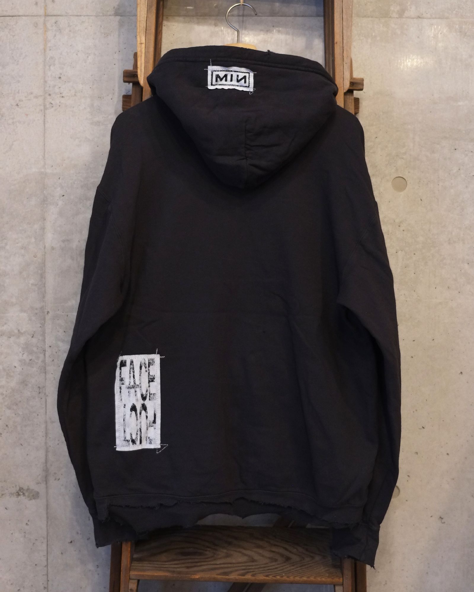Bootleg Zip Up Hoodie With Patched(MIN) / ジップアップ パーカー / 5イヤーズ ブラック / M-P4-BG7