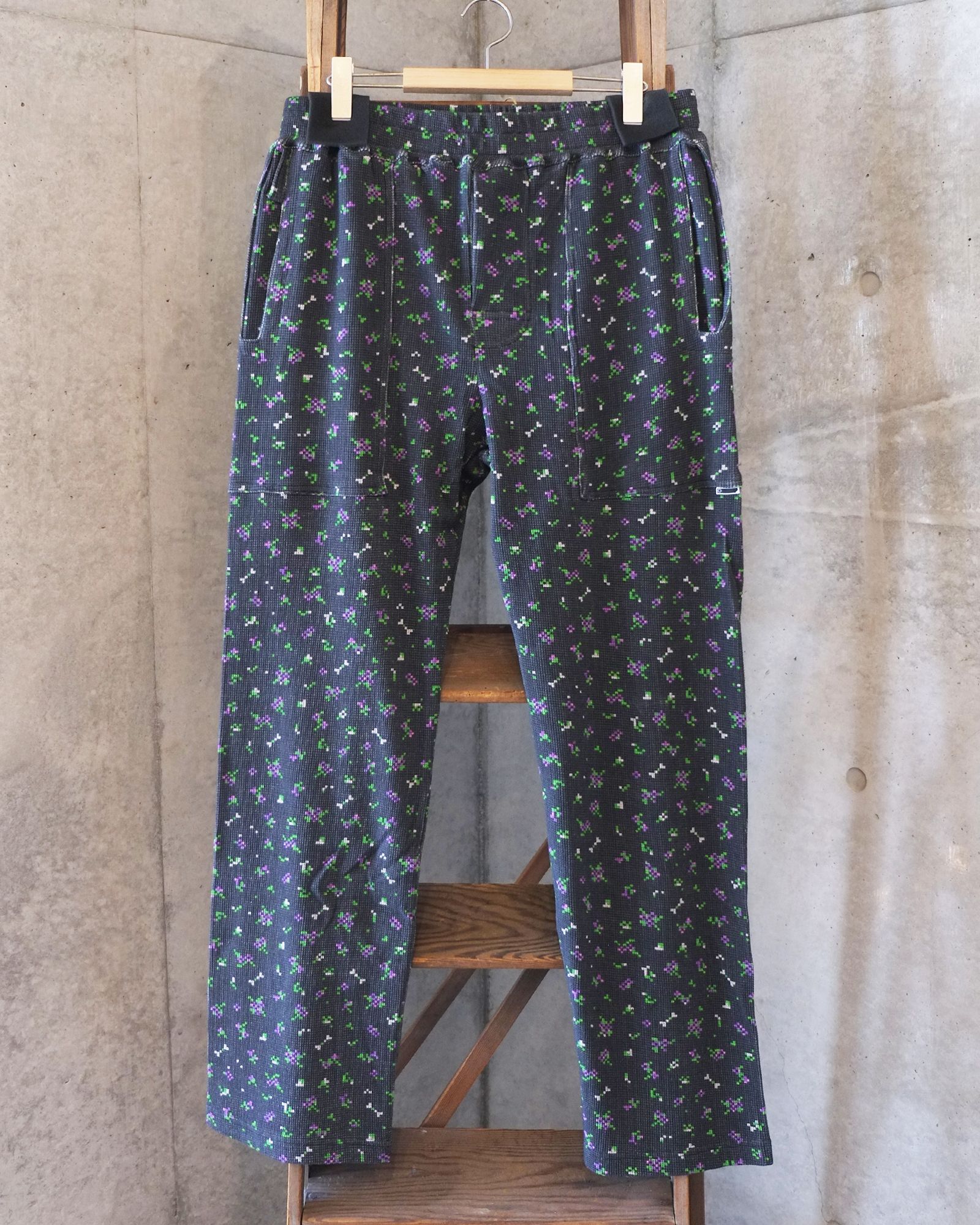 Flowe Waffle Pants / ワッフル パンツ / ブラック / PD-262-BT-081