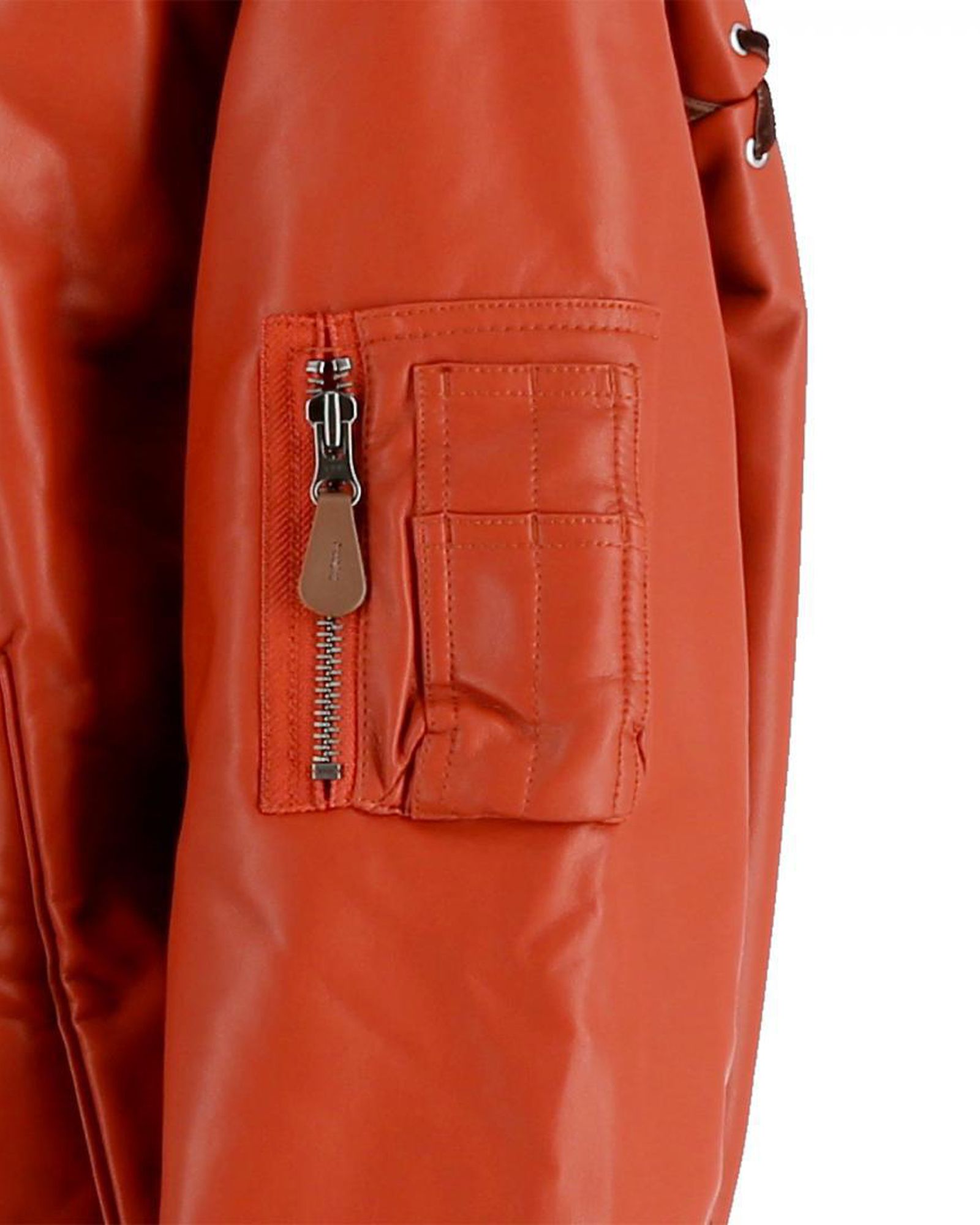 Fake Leather Lace Up MA-1 Blouson