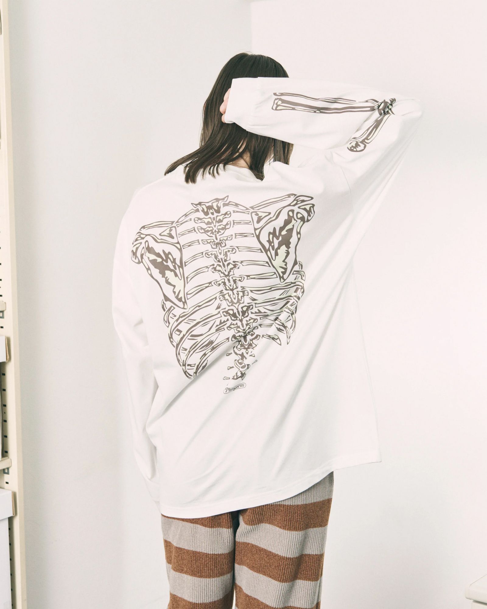 Bone L/S Tee / ボーン ロングスリーブTシャツ / ホワイト / PD-262-LCS-051
