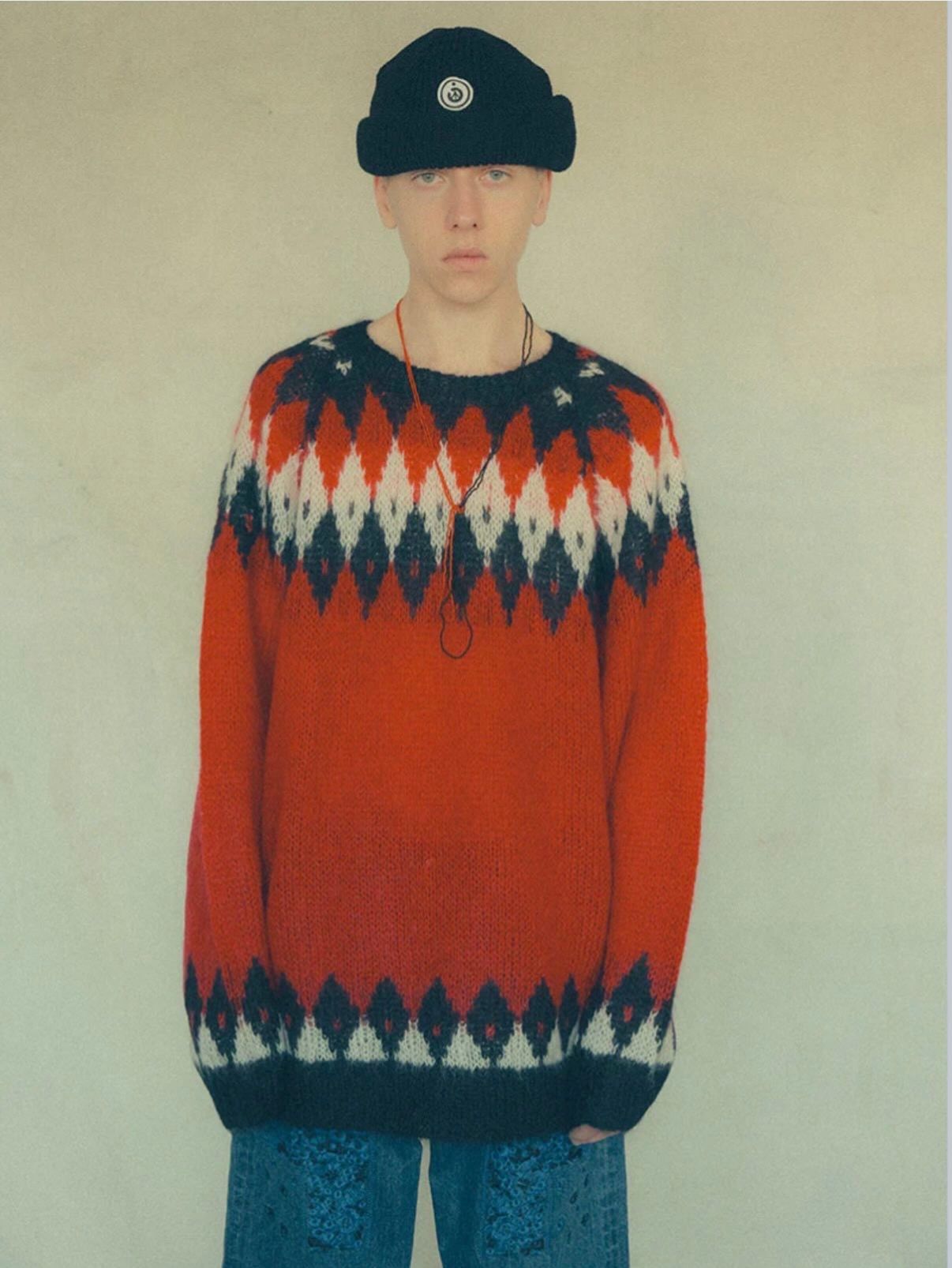 Hand Knit Snowflake Sweater