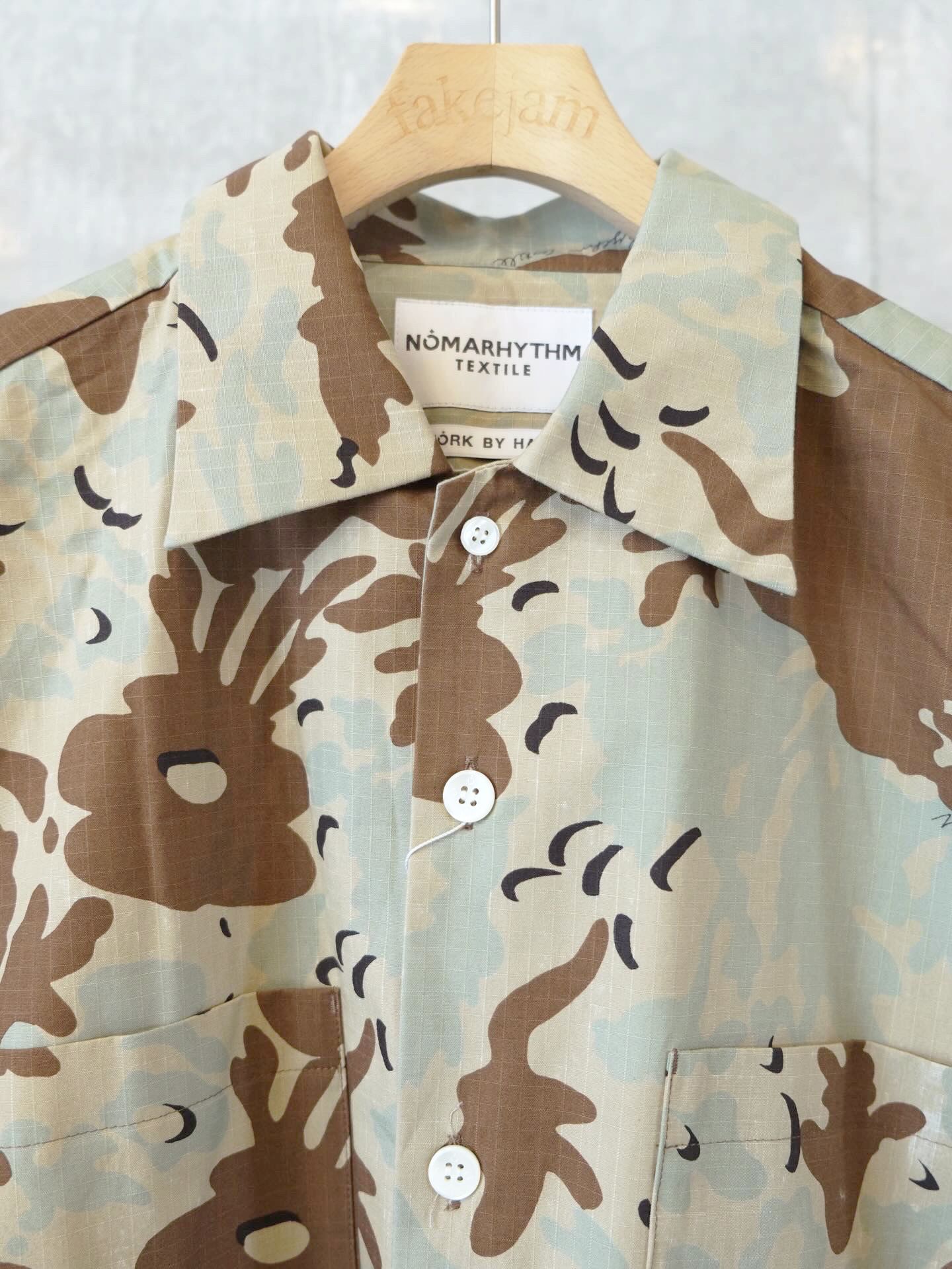 [ラスト1点] Camo Flower Summer Shirt / N41-SH01A / BEIGE - ベージュ
