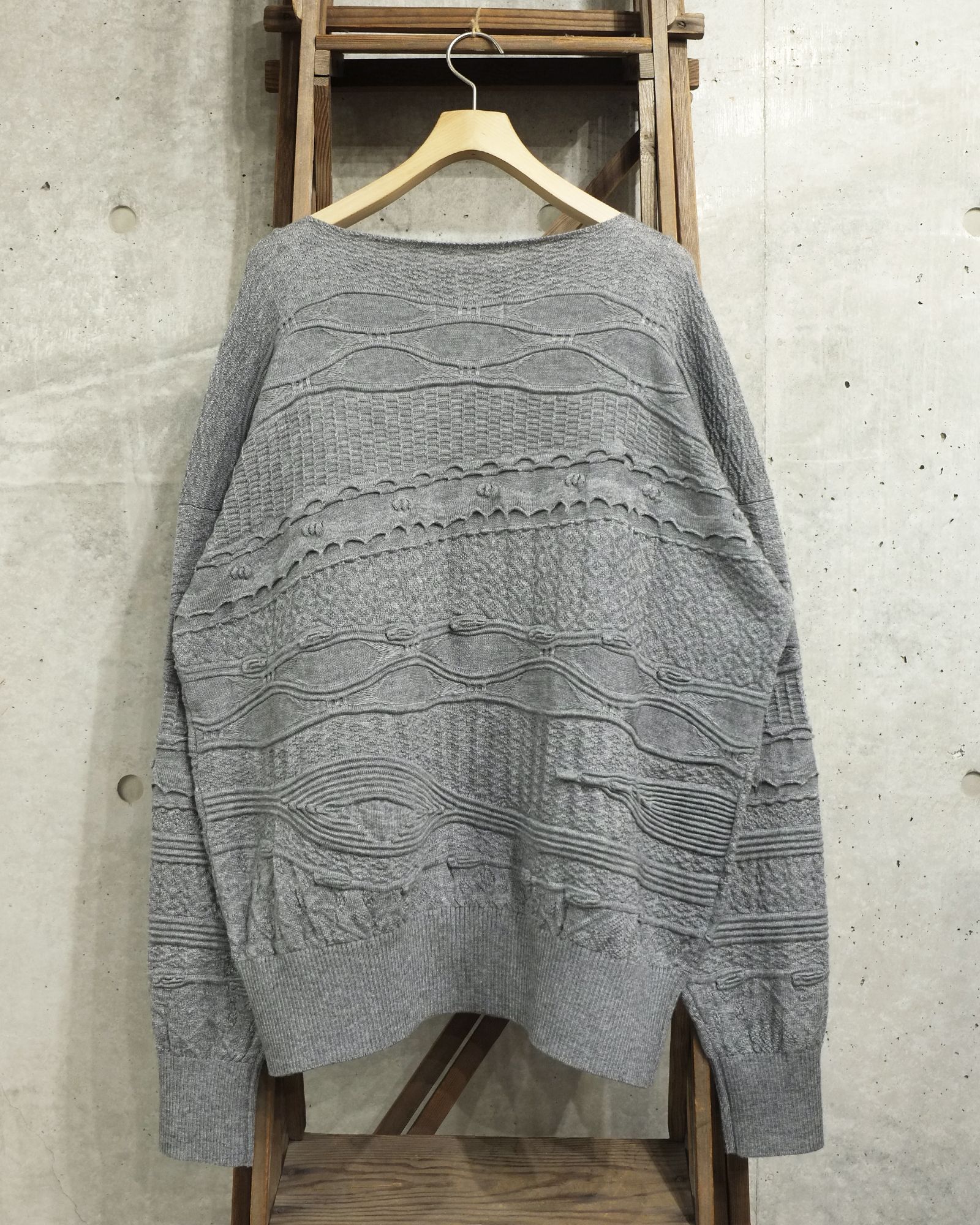 sulvam - Crew Neck Pattern Knit | fakejam