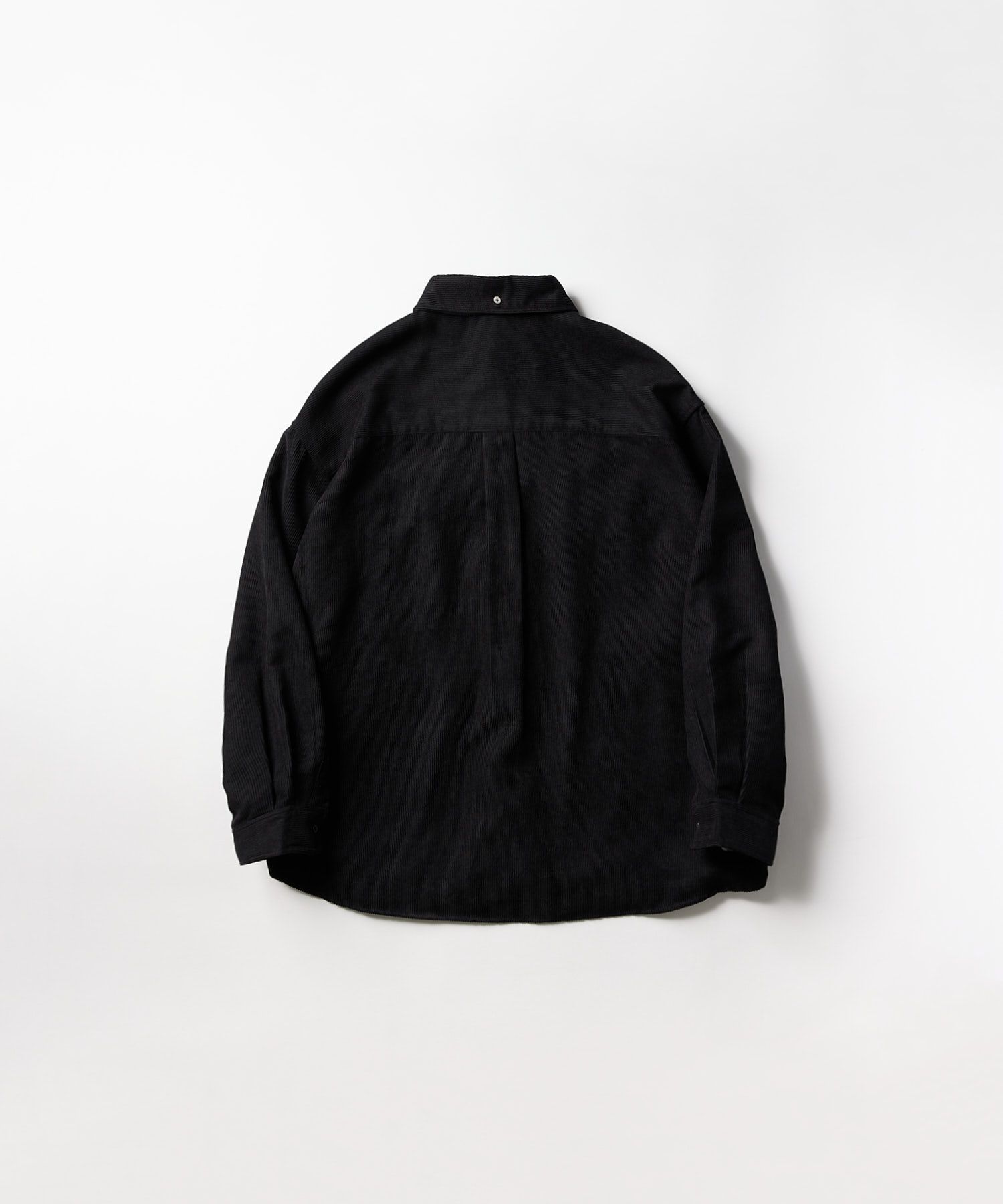 OVERSIZED CORDUROY SHIRT / オーバーサイズ コーデュロイ シャツ / ブラック / MTM-SH-0164-23-C