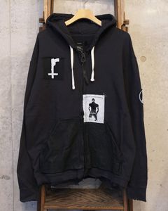 Bootleg Zip Up Hoodie With Patched(MIN) / ジップアップ パーカー / 5イヤーズ ブラック / M-P4-BG7
