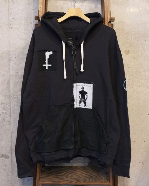 Bootleg Zip Up Hoodie With Patched(MIN) / ジップアップ パーカー / 5イヤーズ ブラック / M-P4-BG7