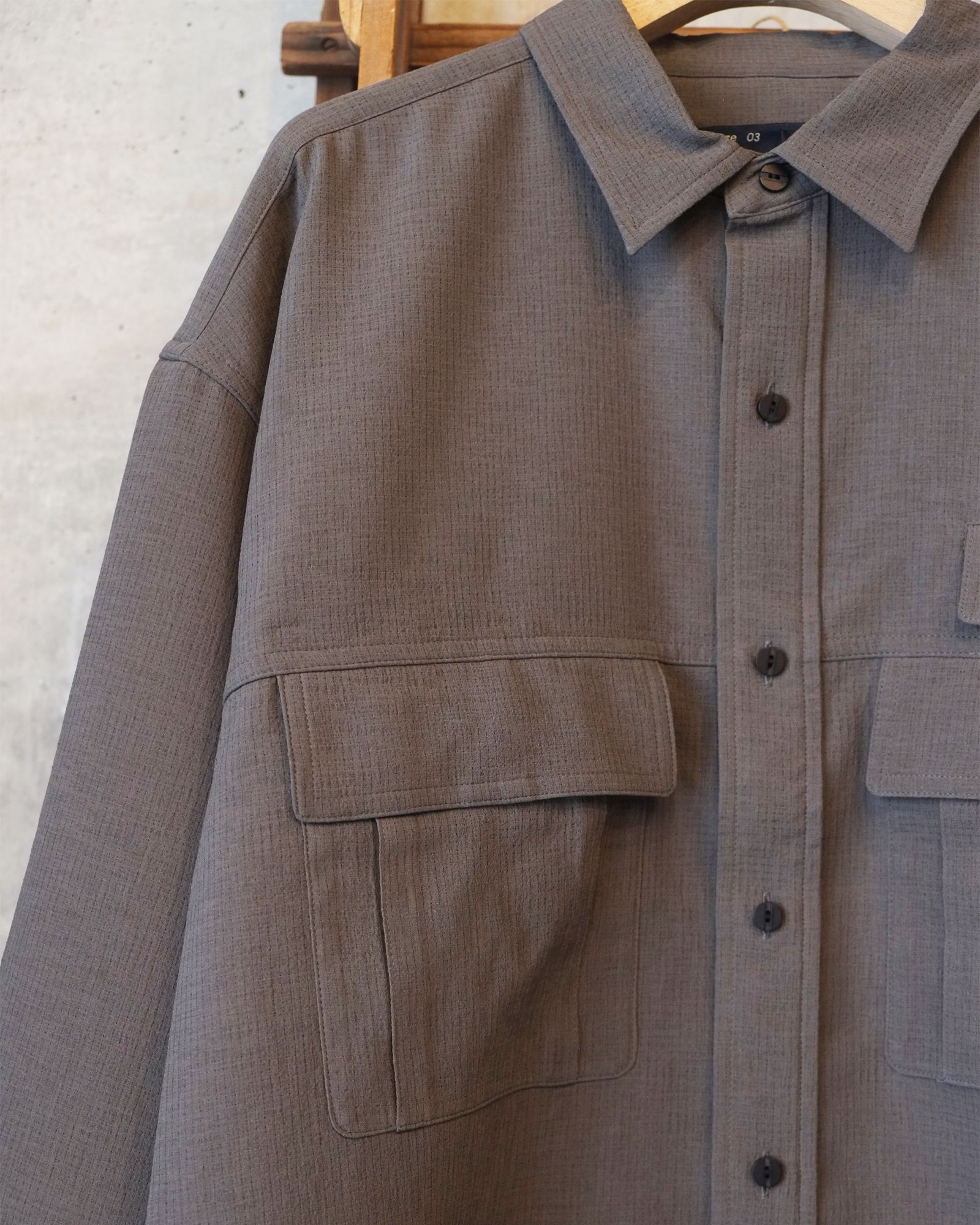 Breathable Linen Luggage L/S SH / ロングスリーブ シャツ / グレー / MW-SH26102
