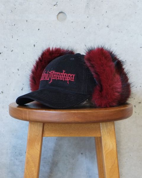 CORDUROY FLIGHT CAP / コーデュロイ フライト キャップ / ブラック / LM-26aw-1235